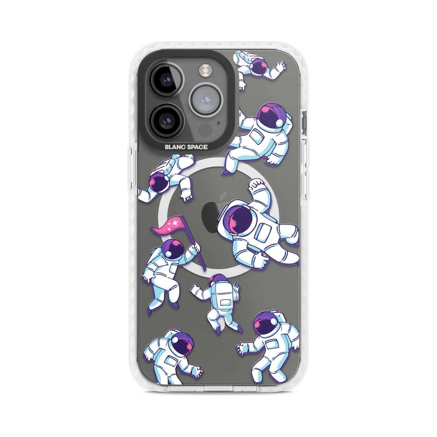 Astronaut Pattern Phone Case iPhone 15 Pro Max / Magsafe Impact Case,iPhone 15 Pro / Magsafe Impact Case Blanc Space
