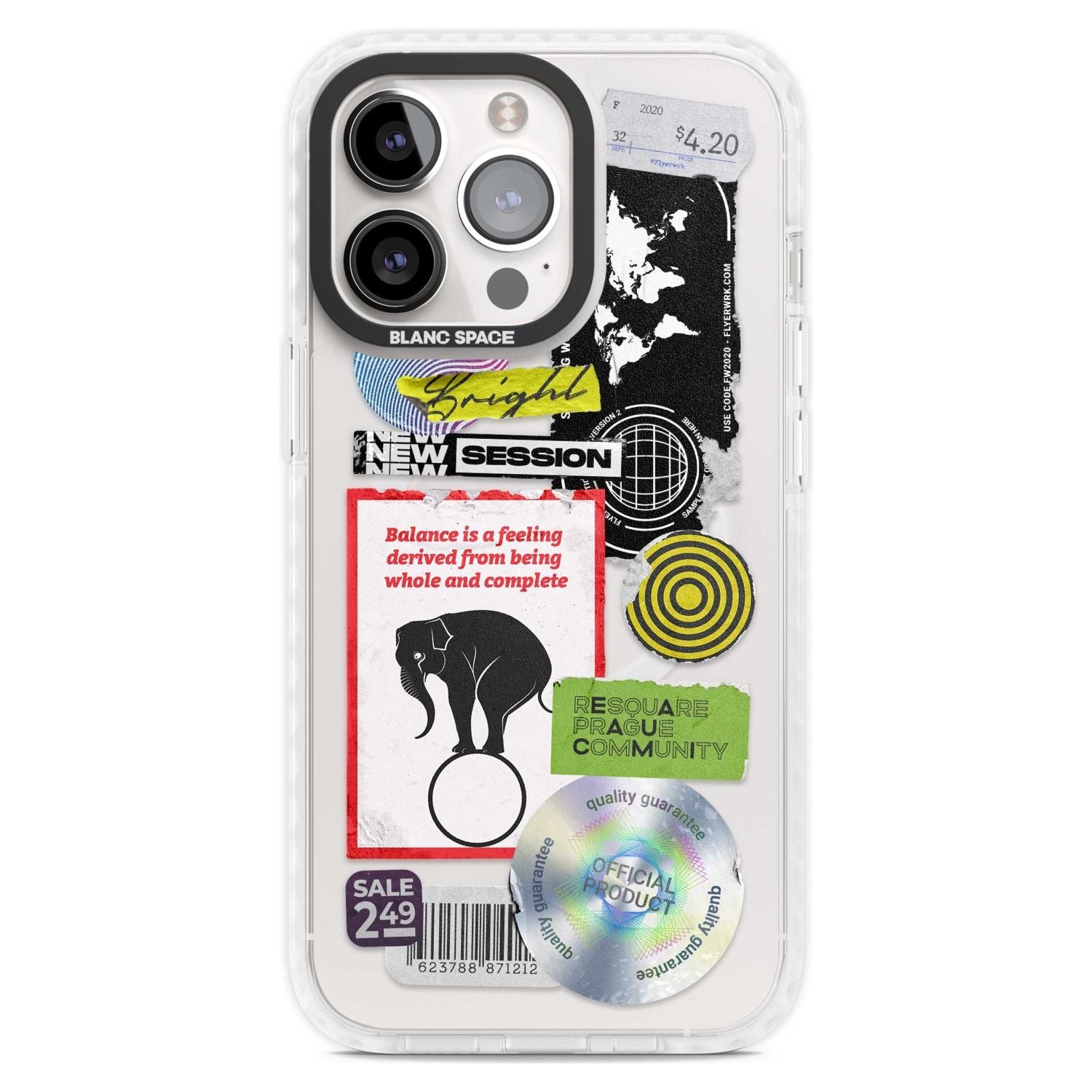 Peeled Sticker Mix Phone Case iPhone 15 Pro Max / Magsafe Impact Case,iPhone 15 Pro / Magsafe Impact Case Blanc Space