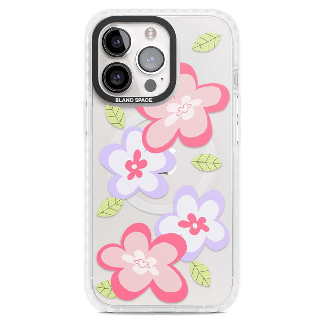Funky Flowers Phone Case iPhone 15 Pro Max / Magsafe Impact Case,iPhone 15 Pro / Magsafe Impact Case Blanc Space