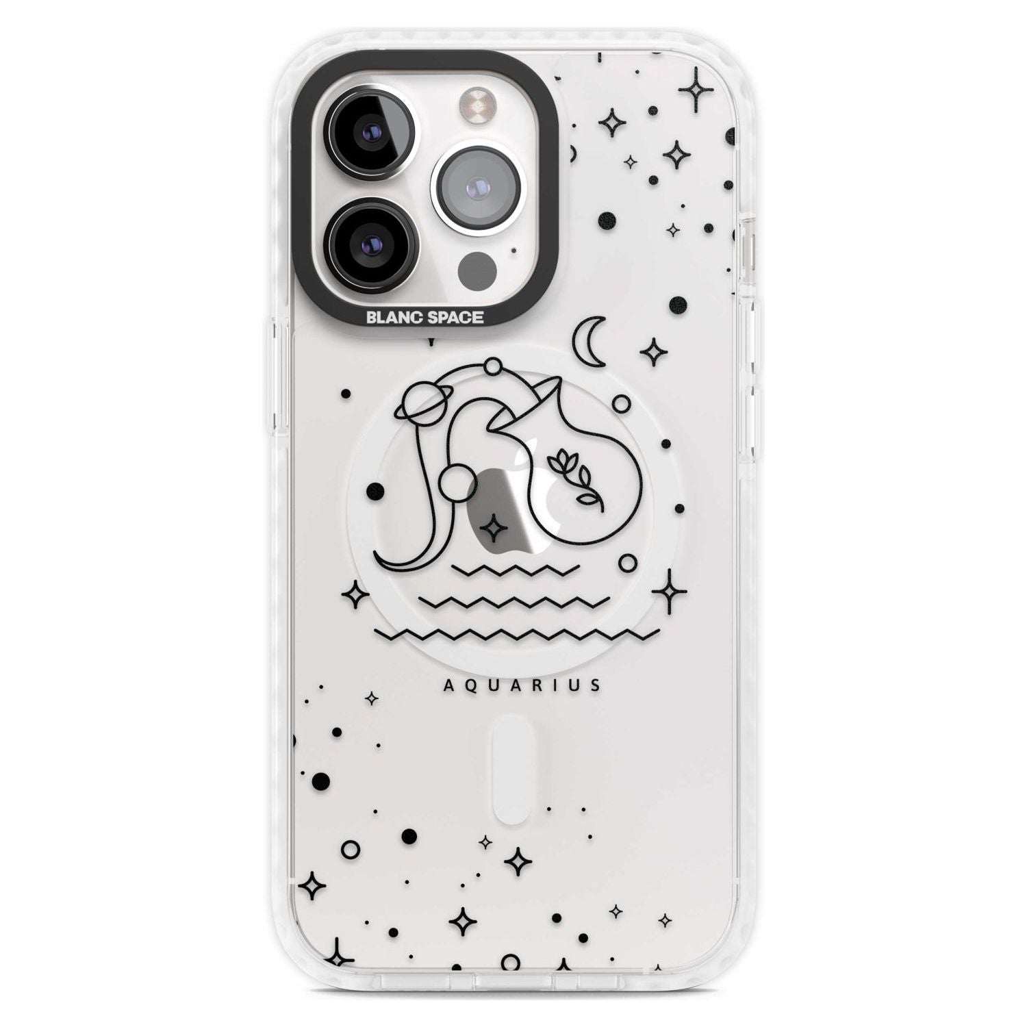 Aquarius Emblem - Transparent Design Phone Case iPhone 15 Pro Max / Magsafe Impact Case,iPhone 15 Pro / Magsafe Impact Case Blanc Space