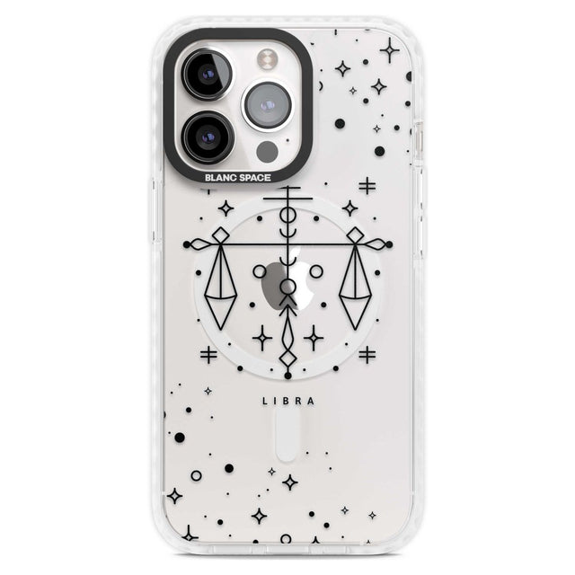 Libra Emblem - Transparent Design Phone Case iPhone 15 Pro Max / Magsafe Impact Case,iPhone 15 Pro / Magsafe Impact Case Blanc Space