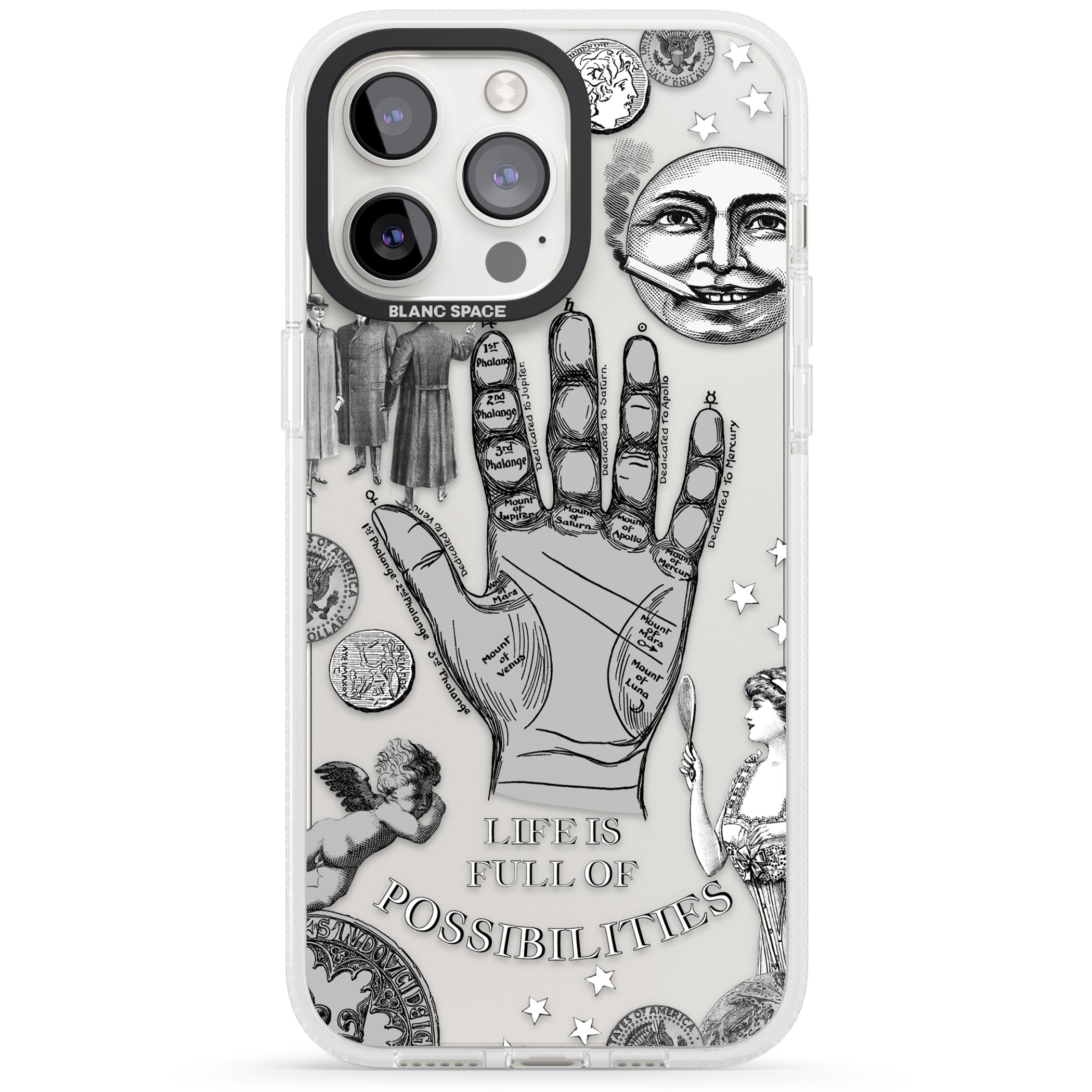 Life is Full of Possibilities iPhone 15 Pro Max / 15 Pro / 14 Pro Max / 14 Pro / 13 Pro Clear Case Impact Air - Blanc Space