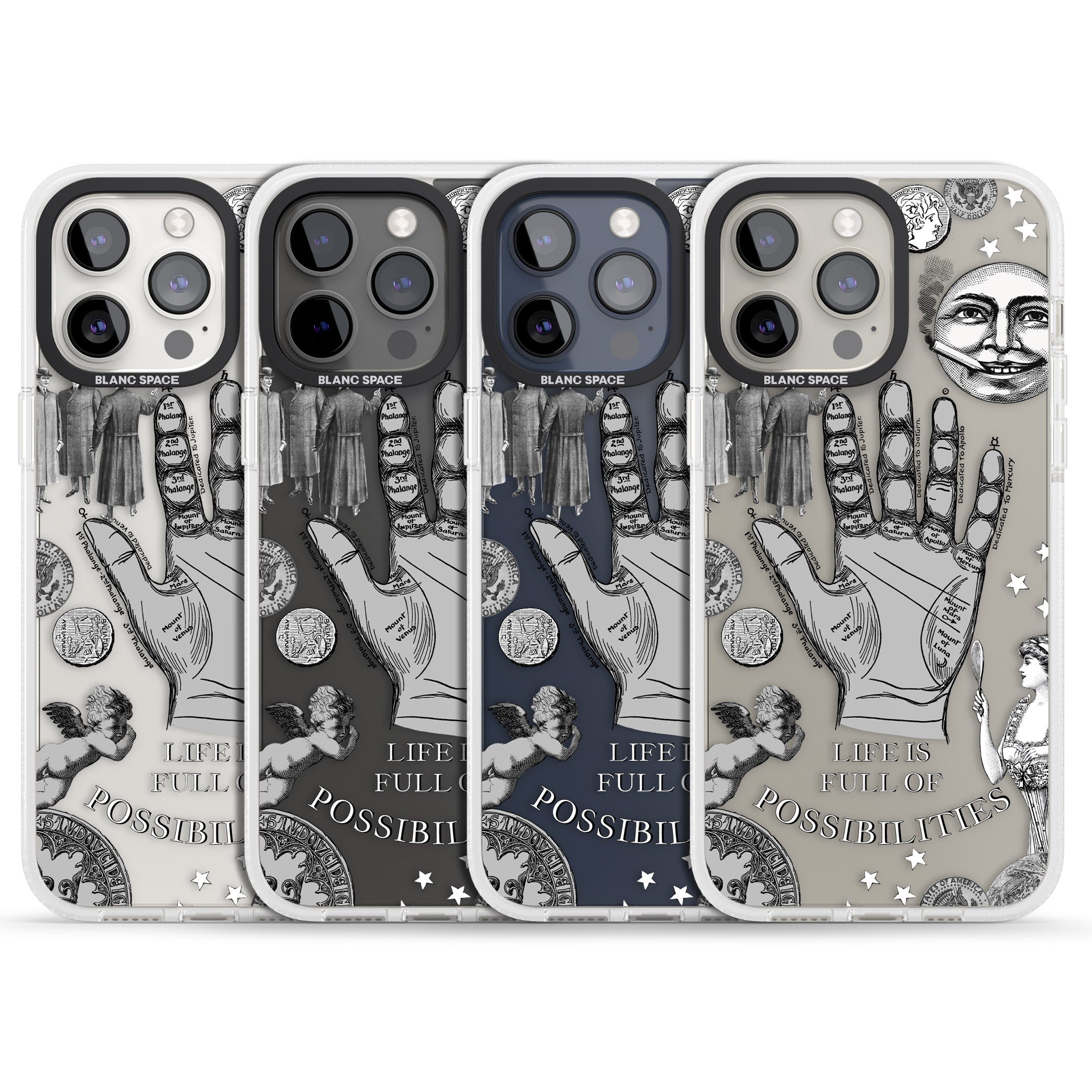 Life is Full of Possibilities iPhone 15 Pro Max / 15 Pro / 14 Pro Max / 14 Pro / 13 Pro Clear Case Impact Air - Blanc Space