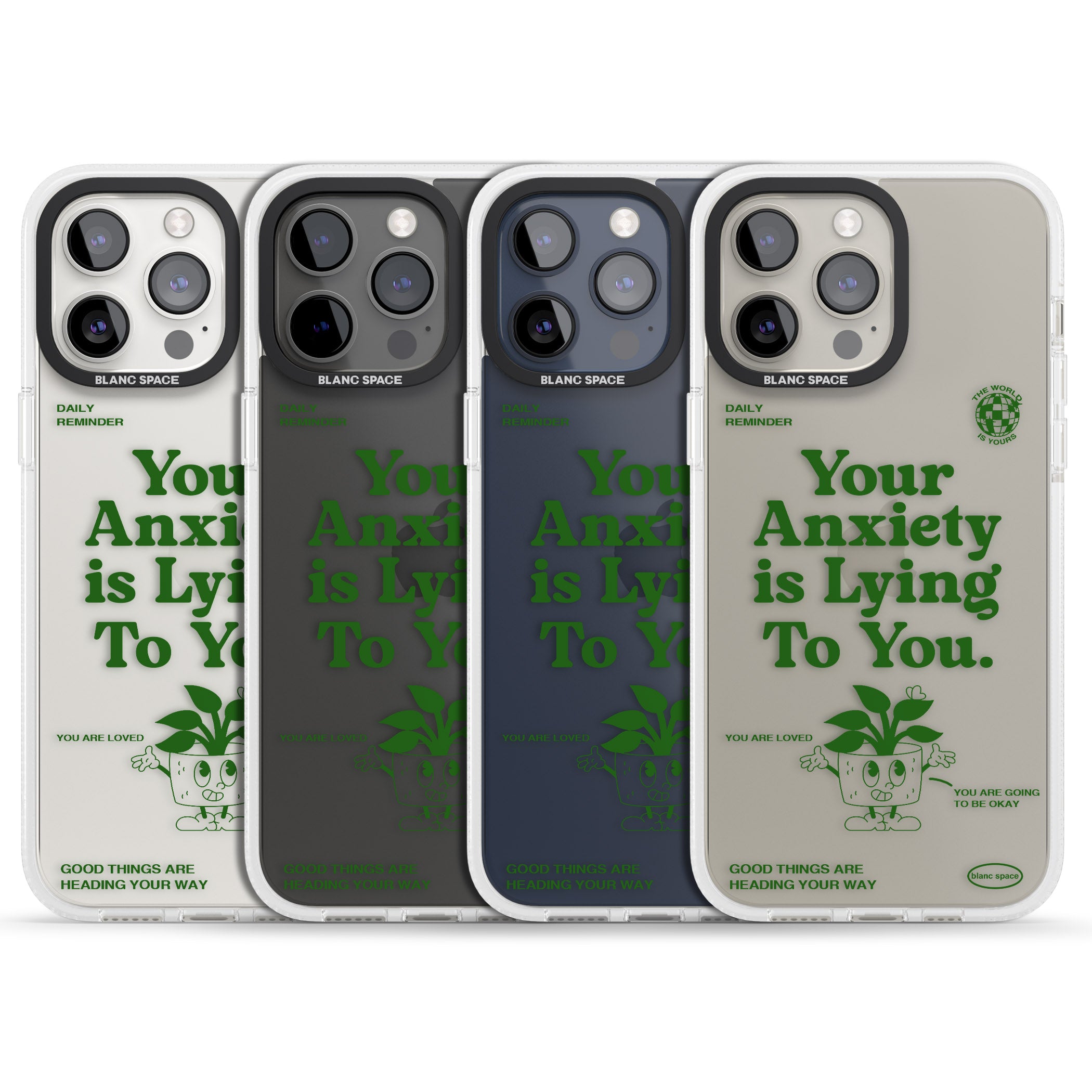Your Anxiety Is Lying To You iPhone 15 Pro Max / 15 Pro / 14 Pro Max / 14 Pro / 13 Pro Clear Case Impact Air - Blanc Space