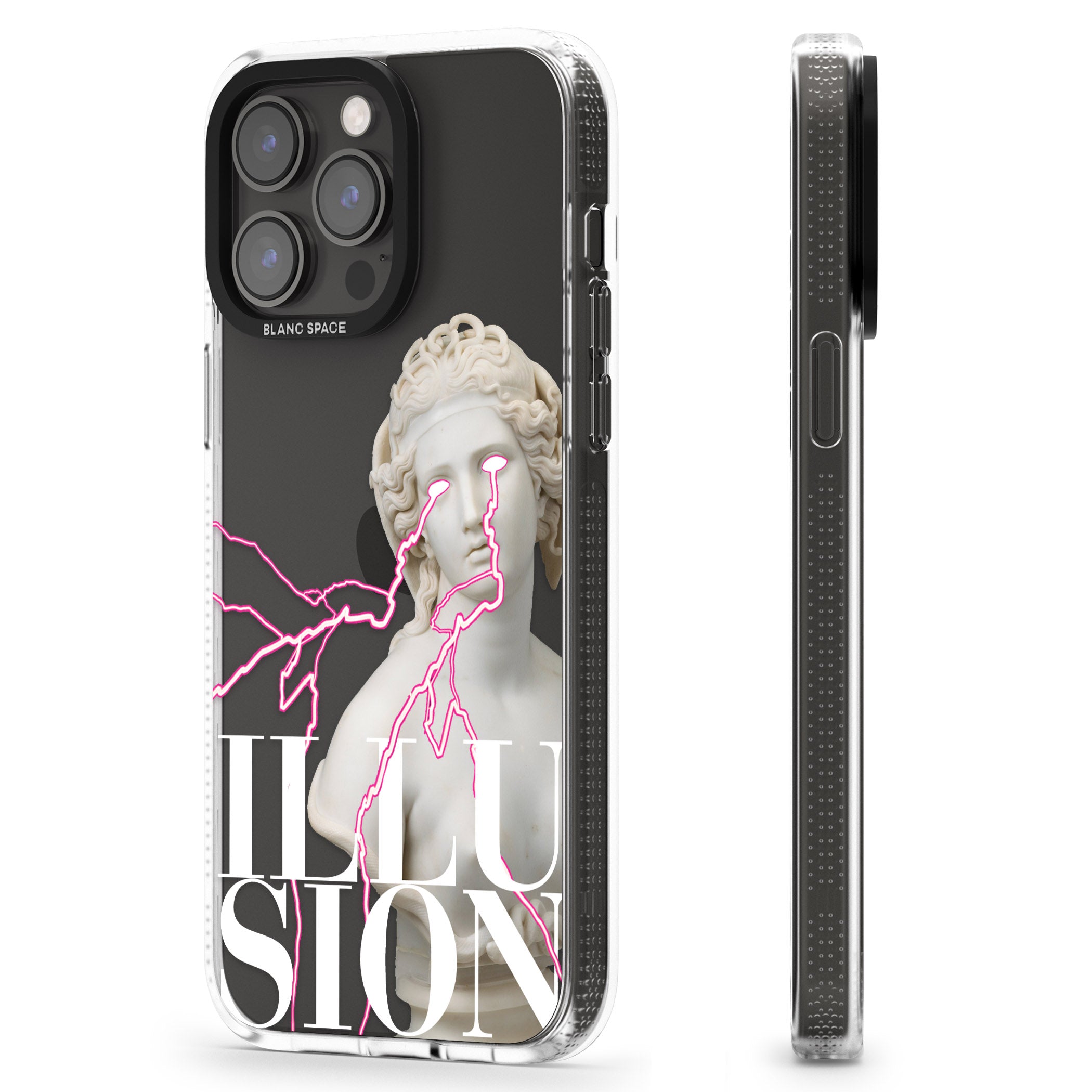 ILLUSION iPhone 15 Pro Max / 15 Pro / 14 Pro Max / 14 Pro / 13 Pro Clear Case Impact Air - Blanc Space