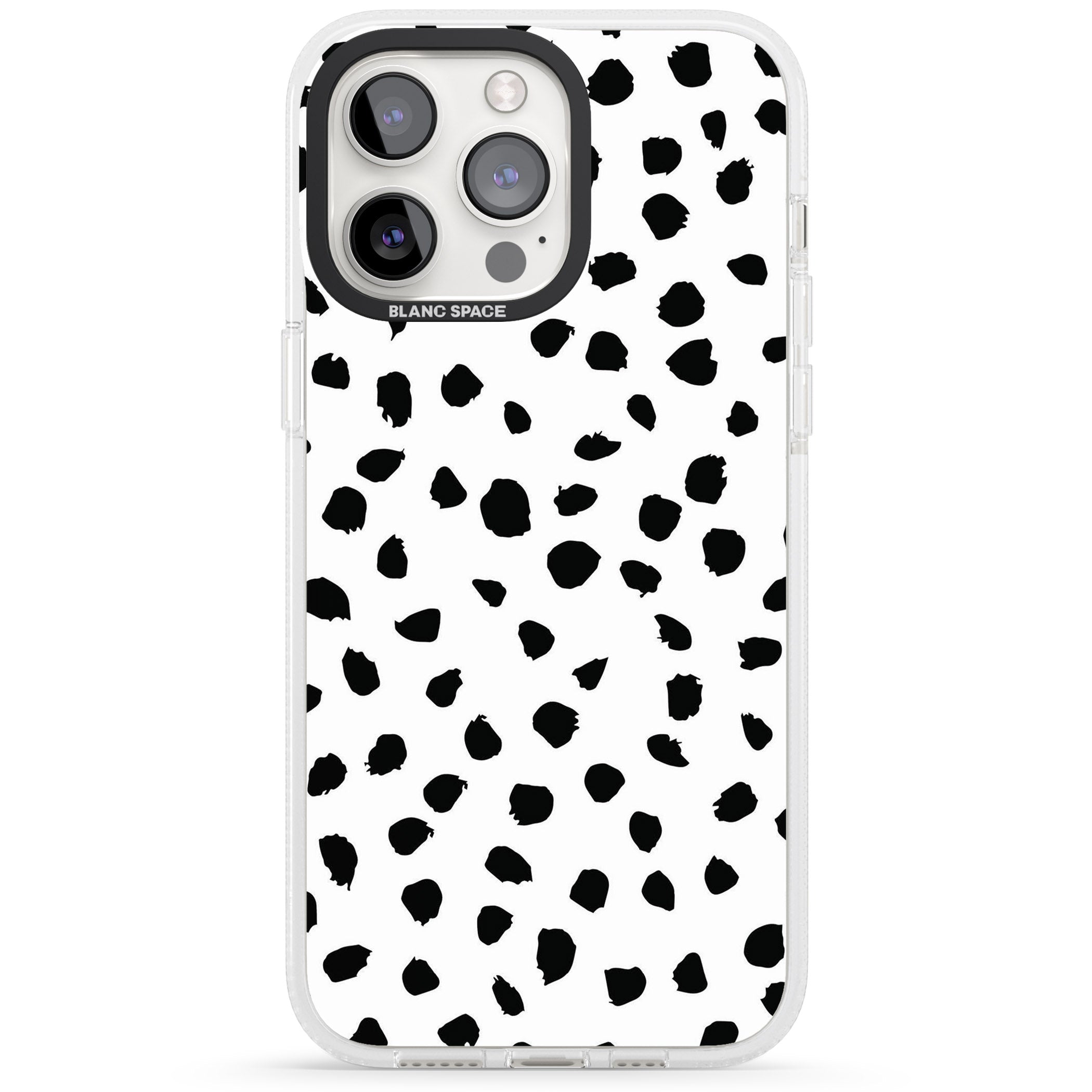 White Dalmatian Print iPhone 15 Pro Max / 15 Pro / 14 Pro Max / 14 Pro / 13 Pro Clear Case Impact Air - Blanc Space