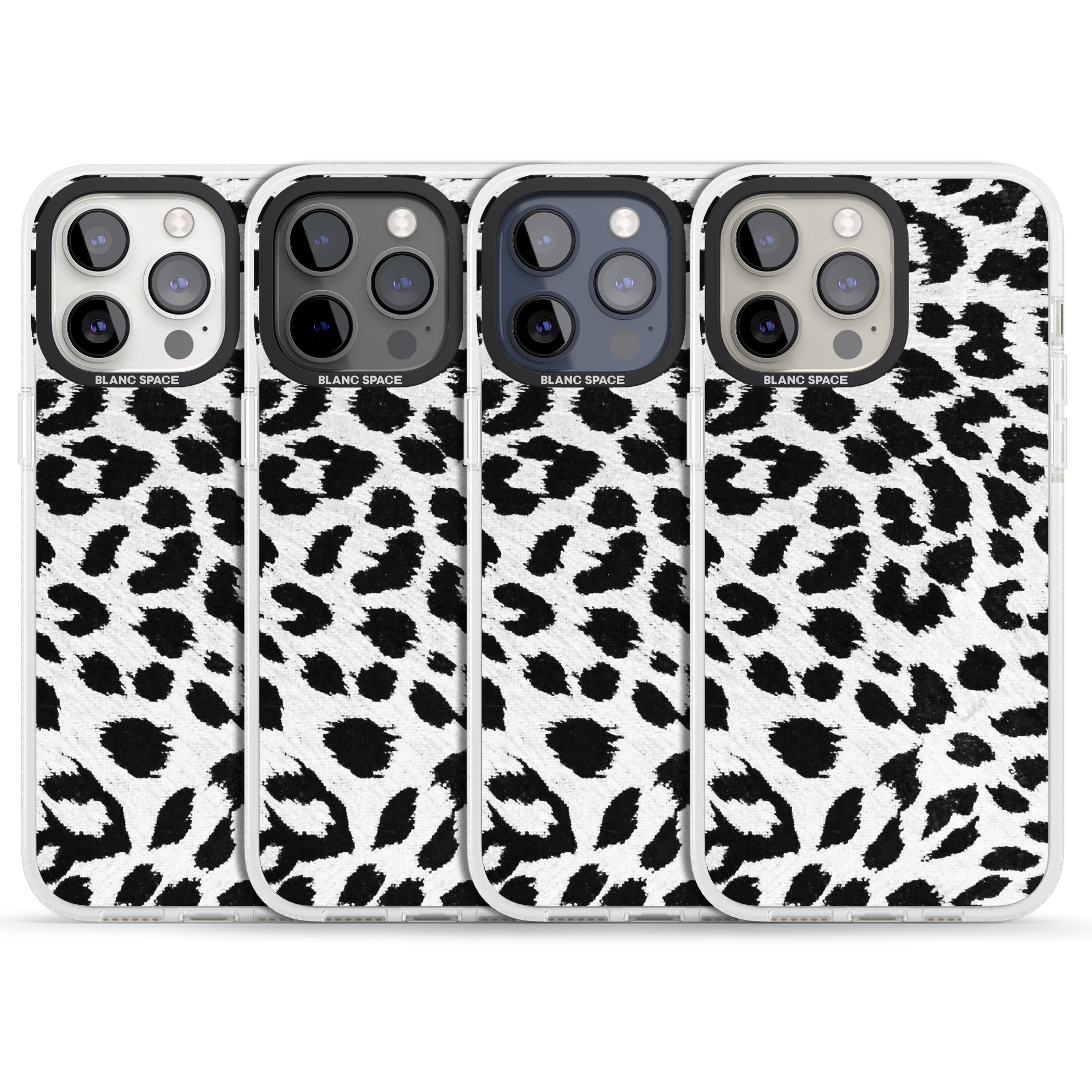 Rar Leopard Print White iPhone 15 Pro Max / 15 Pro / 14 Pro Max / 14 Pro / 13 Pro Clear Case Impact Air - Blanc Space