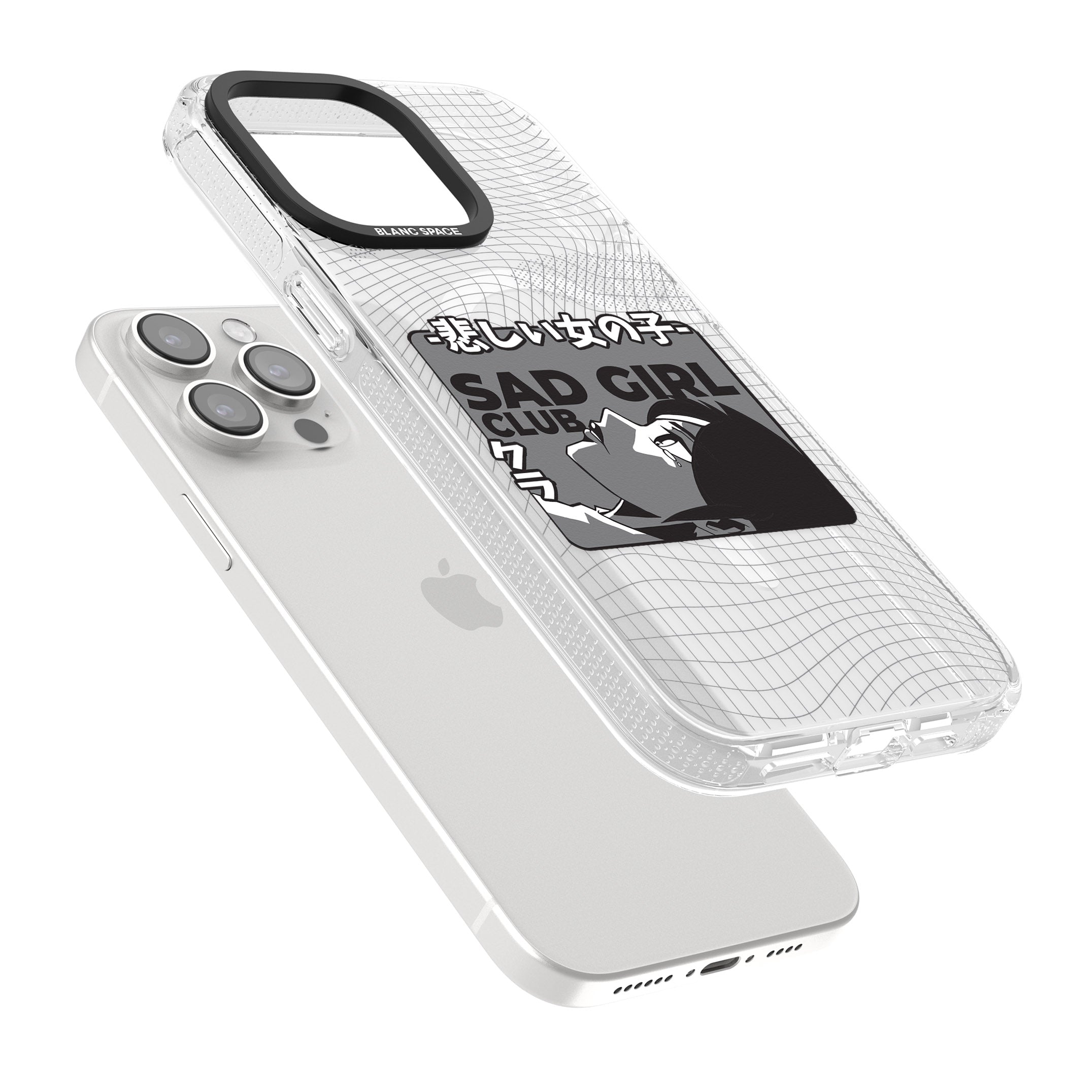 Sad Girl Club iPhone 15 Pro Max / 15 Pro / 14 Pro Max / 14 Pro / 13 Pro Clear Case Impact Air - Blanc Space
