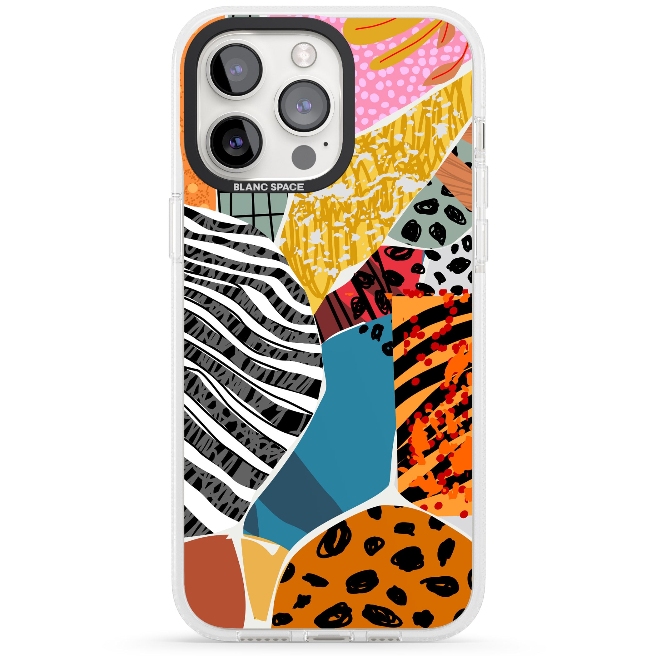 Print Passion iPhone 15 Pro Max / 15 Pro / 14 Pro Max / 14 Pro / 13 Pro Clear Case Impact Air - Blanc Space