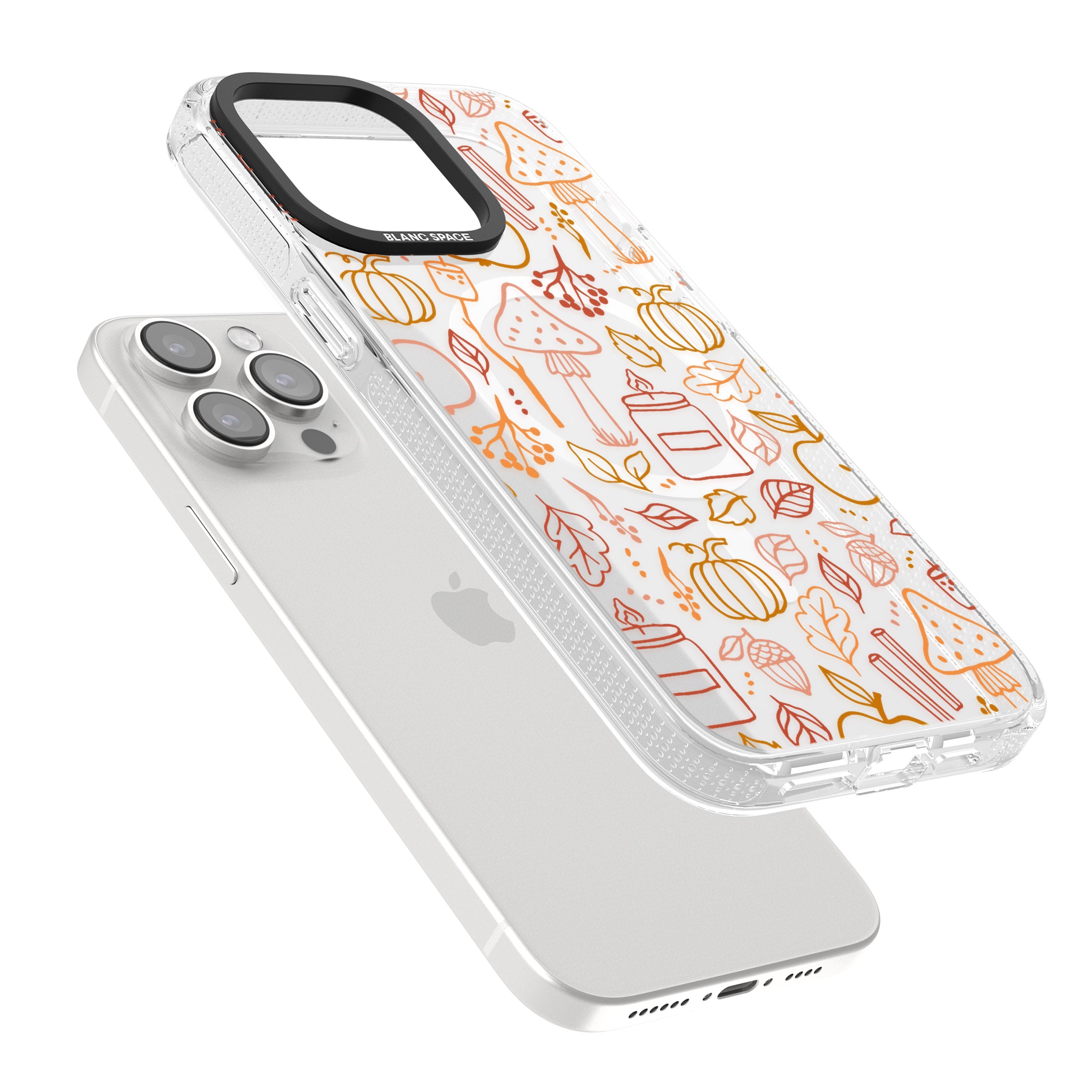 Autumn Line Pattern iPhone 15 Pro Max / 15 Pro / 14 Pro Max / 14 Pro / 13 Pro Clear Case Impact Air - Blanc Space