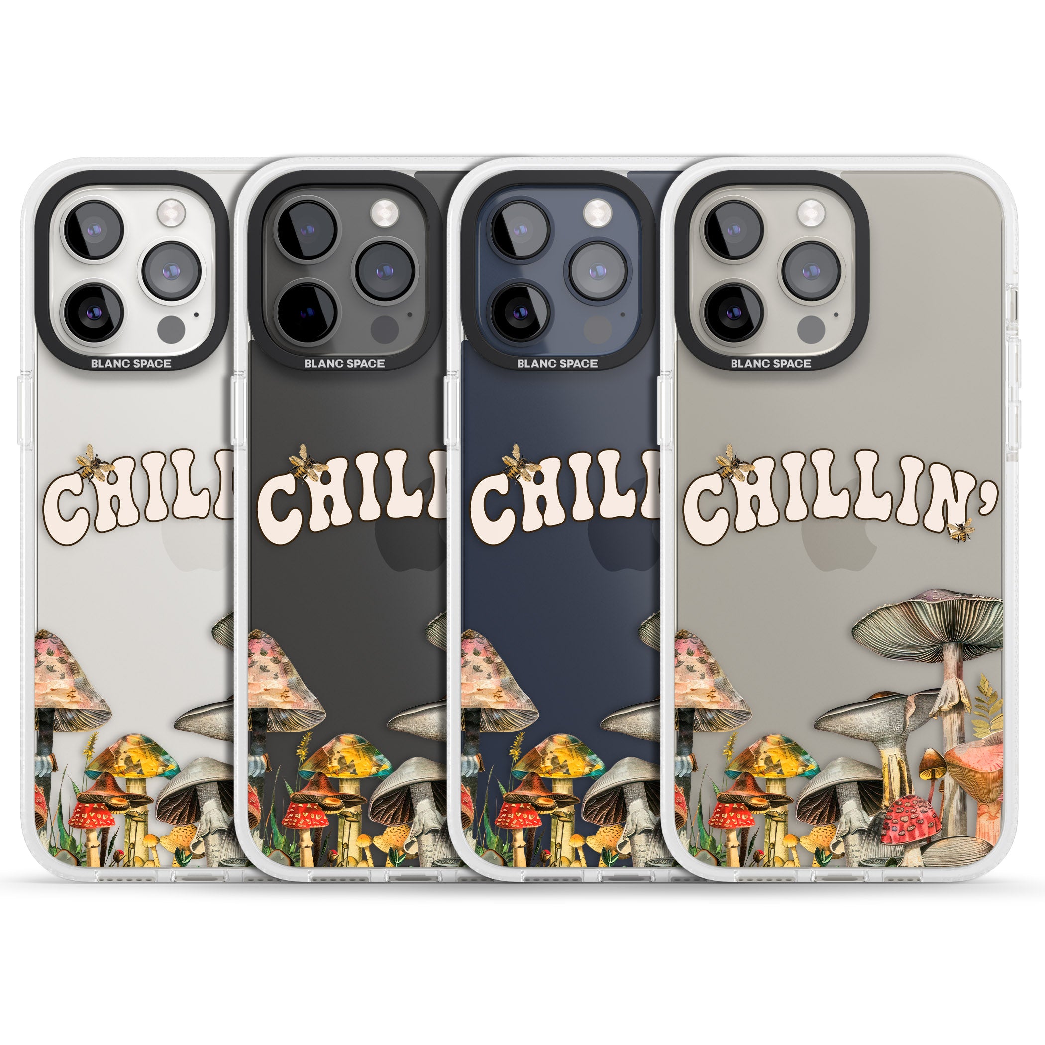 Chillin' iPhone 15 Pro Max / 15 Pro / 14 Pro Max / 14 Pro / 13 Pro Clear Case Impact Air - Blanc Space