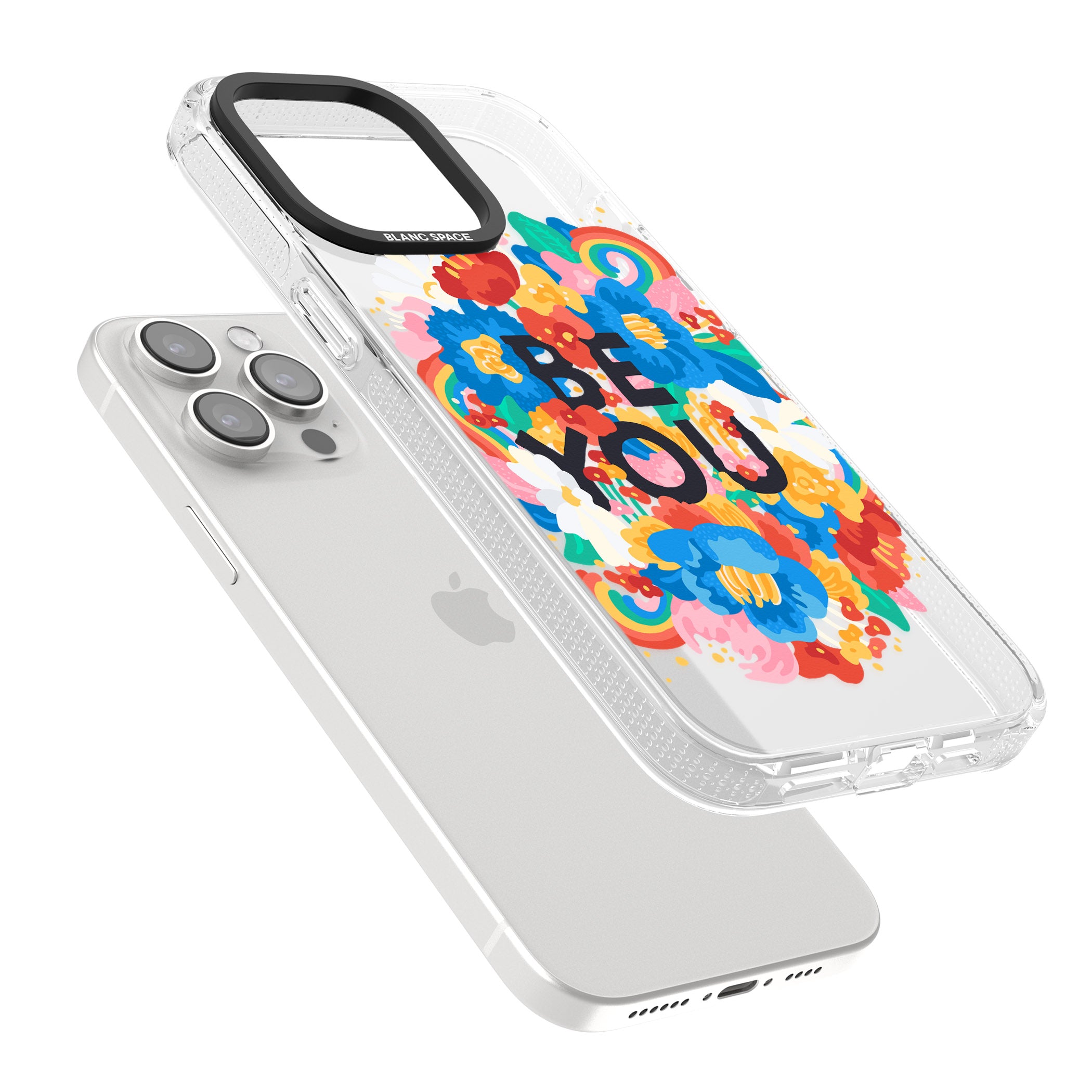 Be You iPhone 15 Pro Max / 15 Pro / 14 Pro Max / 14 Pro / 13 Pro Clear Case Impact Air - Blanc Space