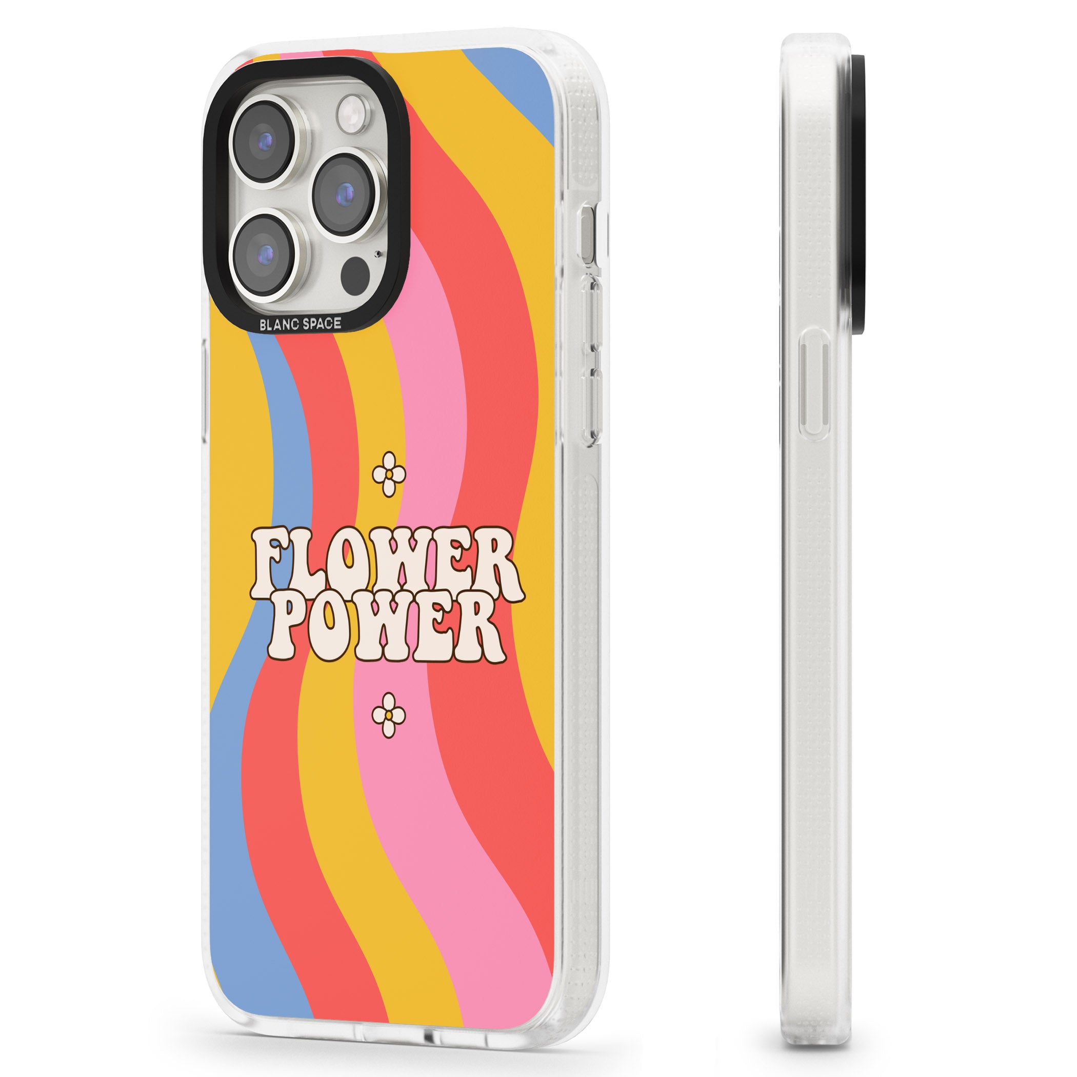 Melting Flower Power iPhone 15 Pro Max / 15 Pro / 14 Pro Max / 14 Pro / 13 Pro Clear Case Impact Air - Blanc Space