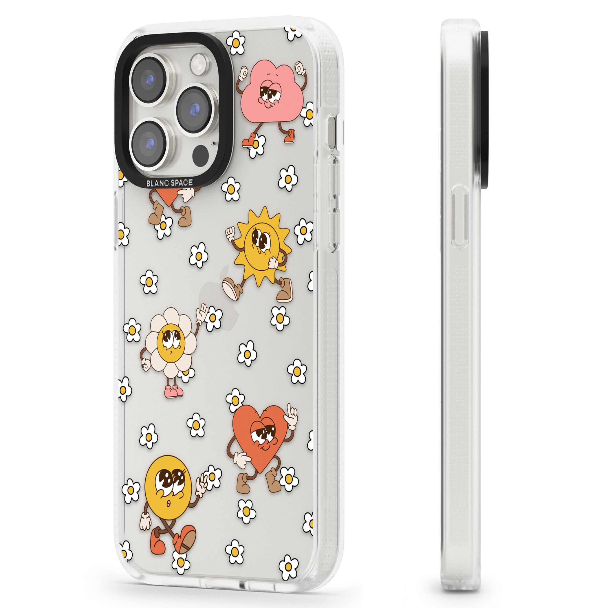 Daisies & Friends iPhone 15 Pro Max / 15 Pro / 14 Pro Max / 14 Pro / 13 Pro Clear Case Impact Air - Blanc Space
