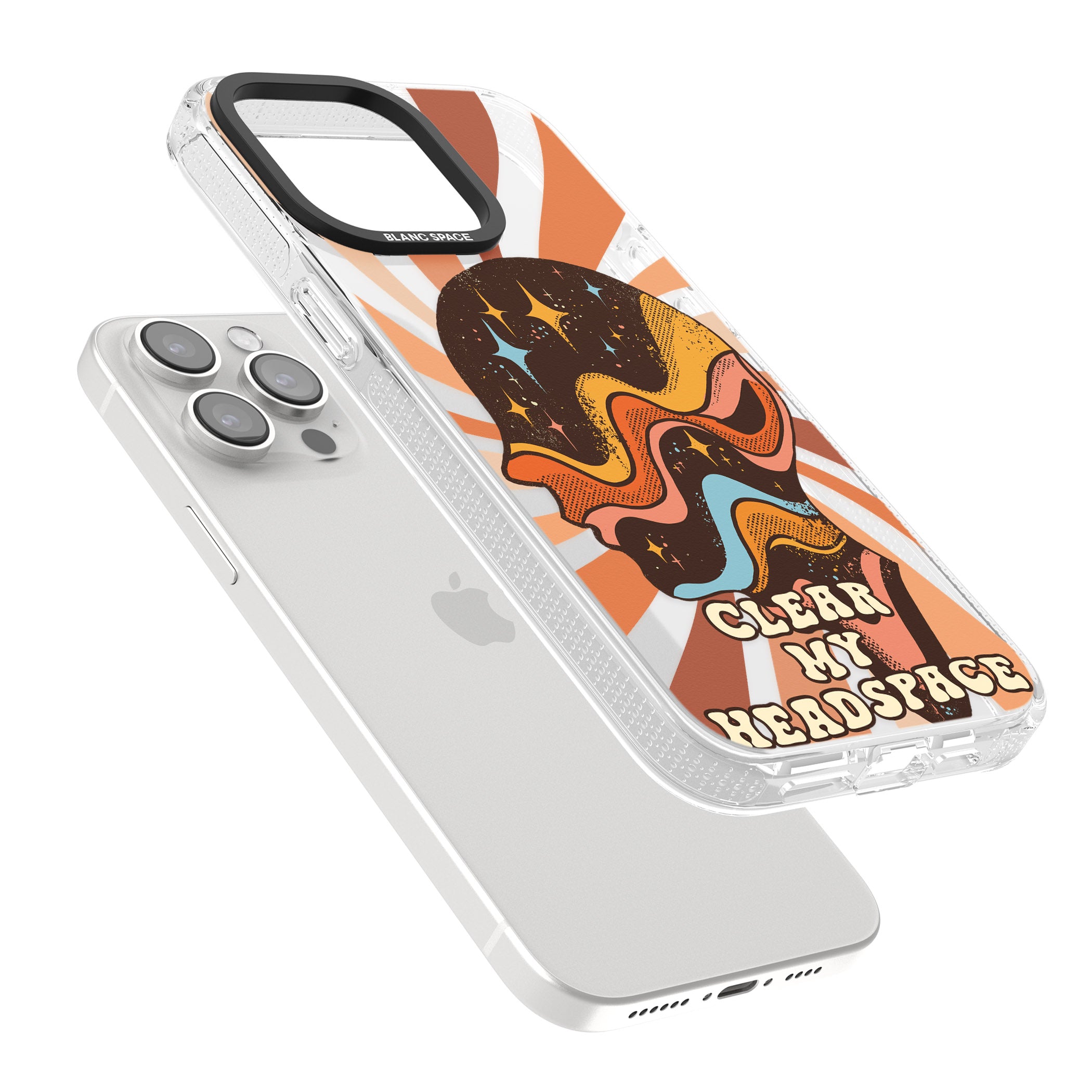 Clear My Headspace iPhone 15 Pro Max / 15 Pro / 14 Pro Max / 14 Pro / 13 Pro Clear Case Impact Air - Blanc Space