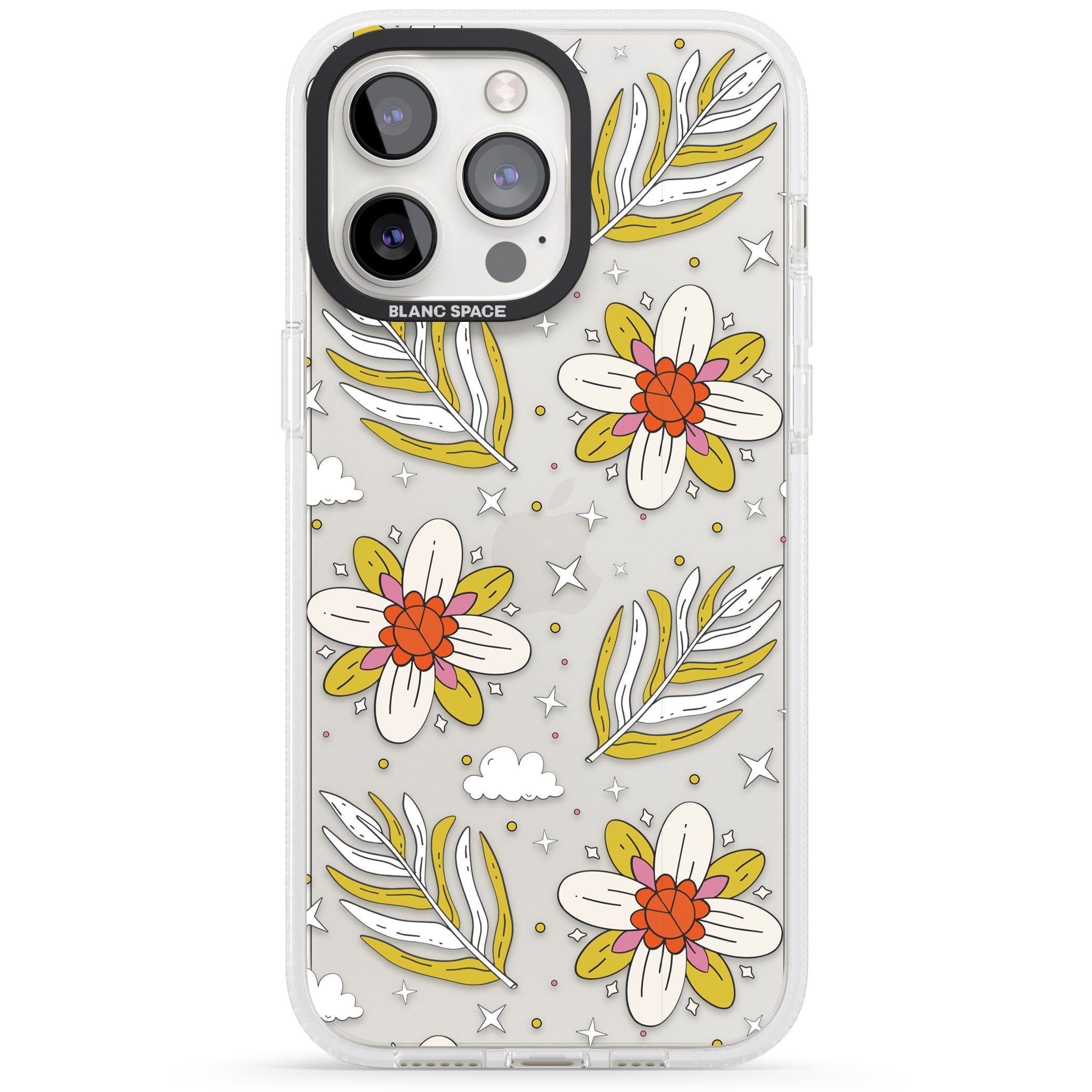 Boho Celestial Floral Dream iPhone 15 Pro Max / 15 Pro / 14 Pro Max / 14 Pro / 13 Pro Clear Case Impact Air - Blanc Space