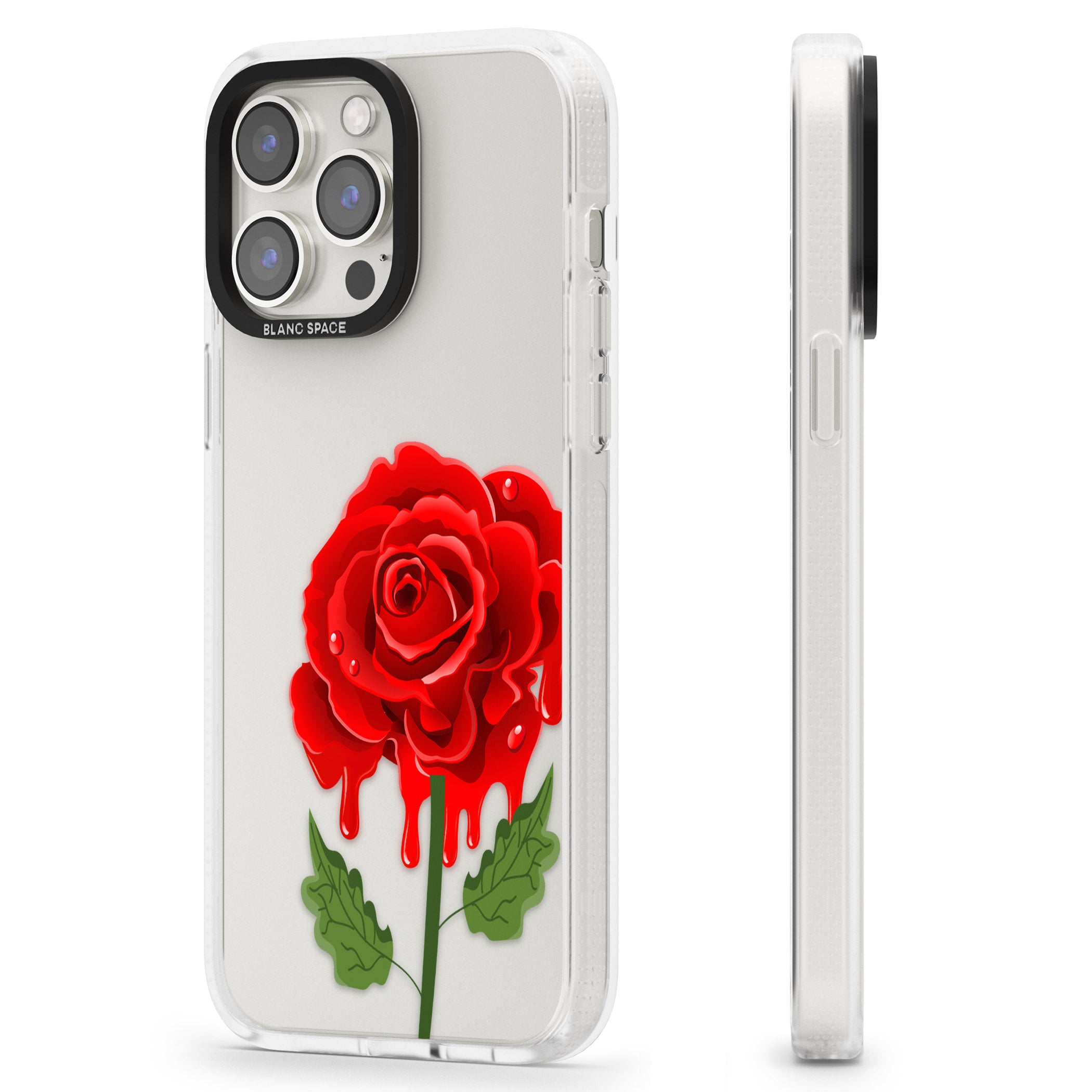 Melting Rose iPhone 15 Pro Max / 15 Pro / 14 Pro Max / 14 Pro / 13 Pro Clear Case Impact Air - Blanc Space