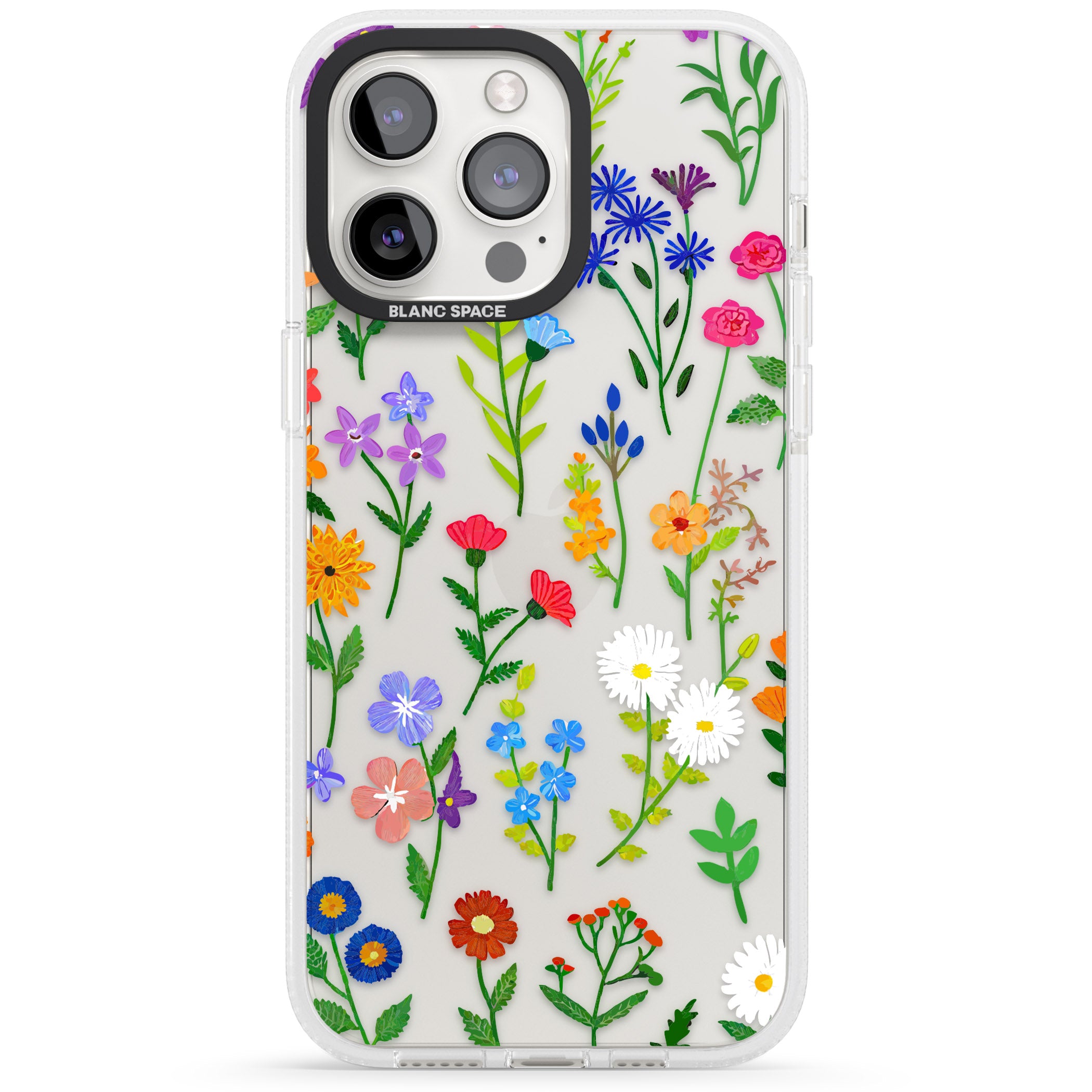 Wildflower Garden iPhone 15 Pro Max / 15 Pro / 14 Pro Max / 14 Pro / 13 Pro Clear Case Impact Air - Blanc Space