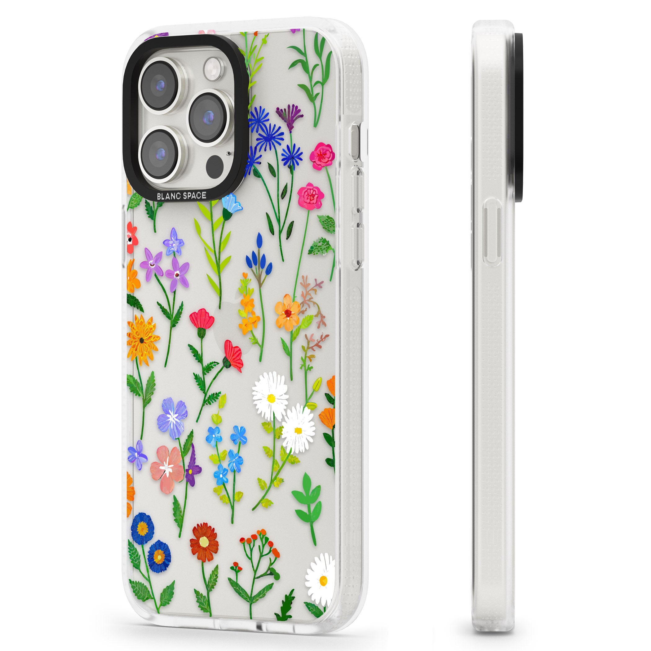 Wildflower Garden iPhone 15 Pro Max / 15 Pro / 14 Pro Max / 14 Pro / 13 Pro Clear Case Impact Air - Blanc Space