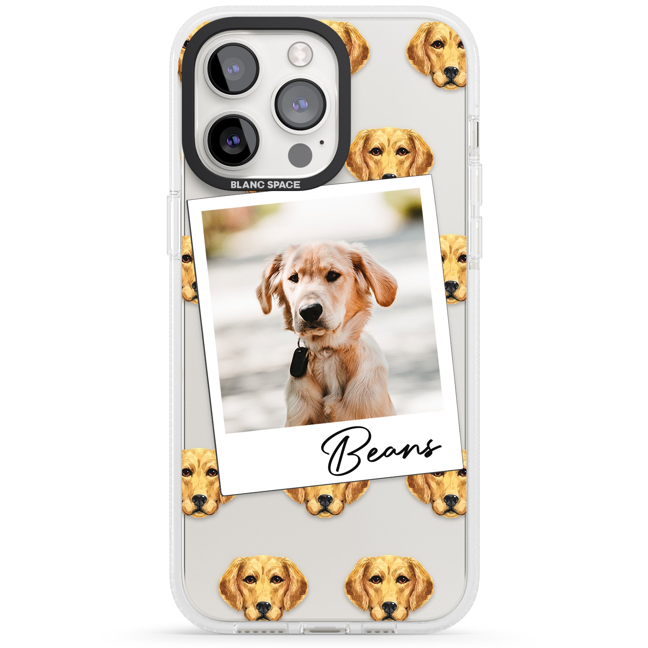 Personalised Labrador - Dog Photo iPhone 15 Pro Max / 15 Pro / 14 Pro Max / 14 Pro / 13 Pro Clear Case Impact Air - Blanc Space