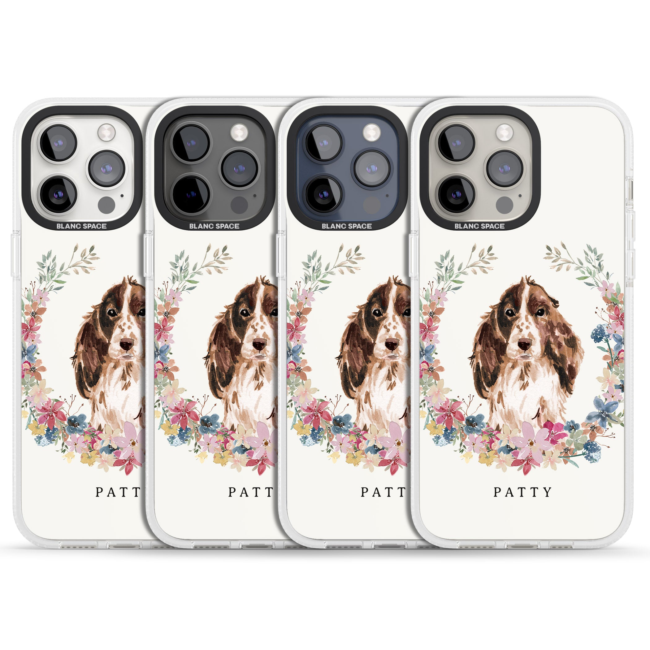 Personalised Brown Cocker Spaniel - Watercolour Dog Portrait iPhone 15 Pro Max / 15 Pro / 14 Pro Max / 14 Pro / 13 Pro Clear Case Impact Air - Blanc Space