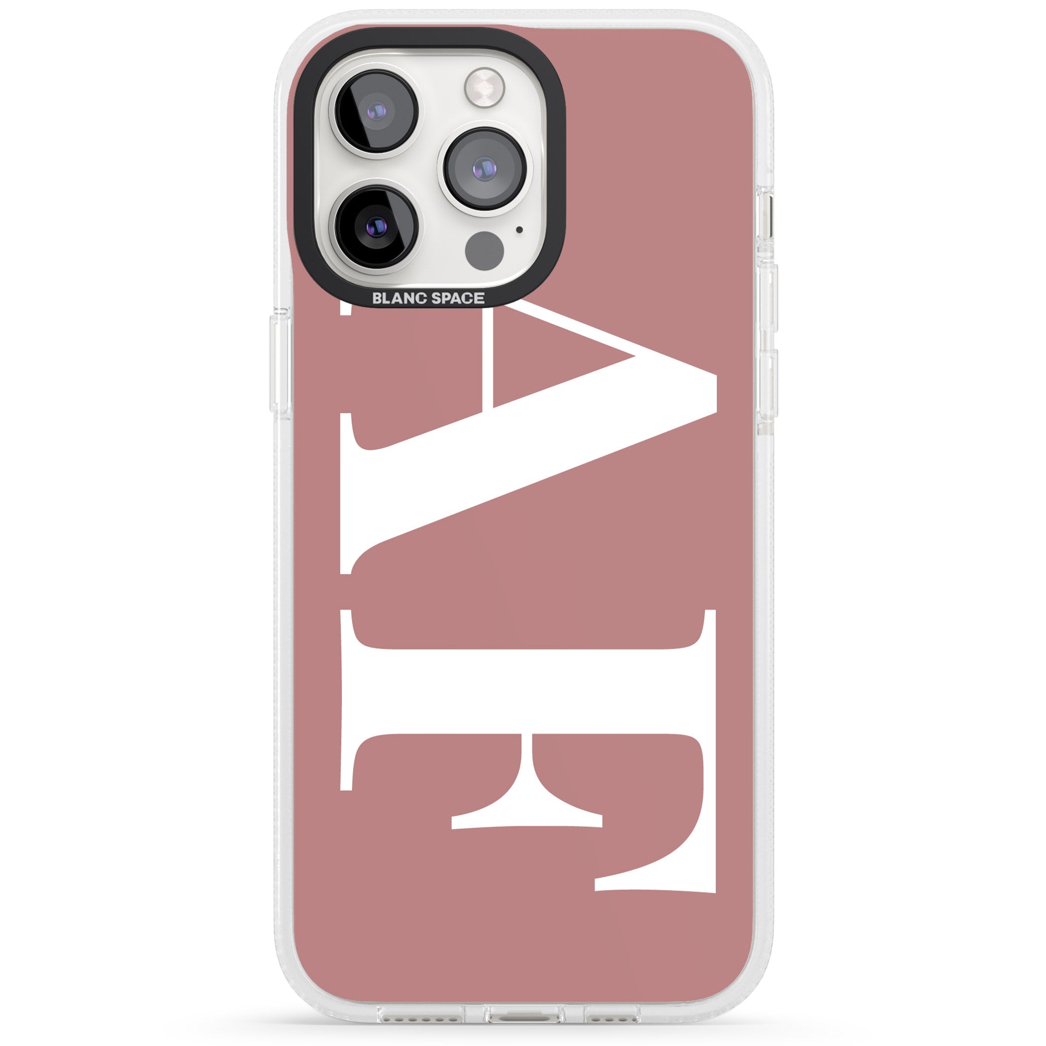 Personalised White & Rose Personalised iPhone 15 Pro Max / 15 Pro / 14 Pro Max / 14 Pro / 13 Pro Clear Case Impact Air - Blanc Space