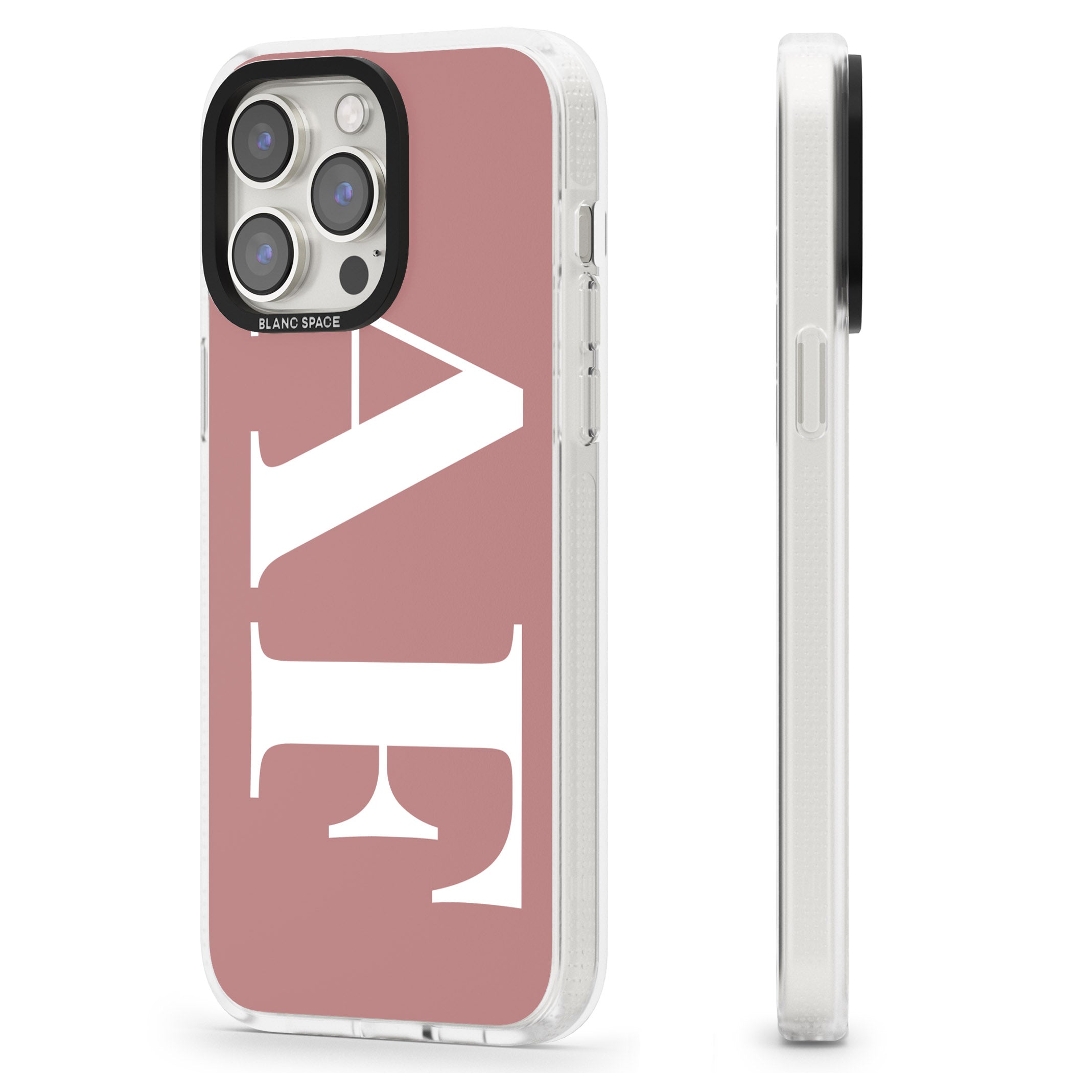 Personalised White & Rose Personalised iPhone 15 Pro Max / 15 Pro / 14 Pro Max / 14 Pro / 13 Pro Clear Case Impact Air - Blanc Space