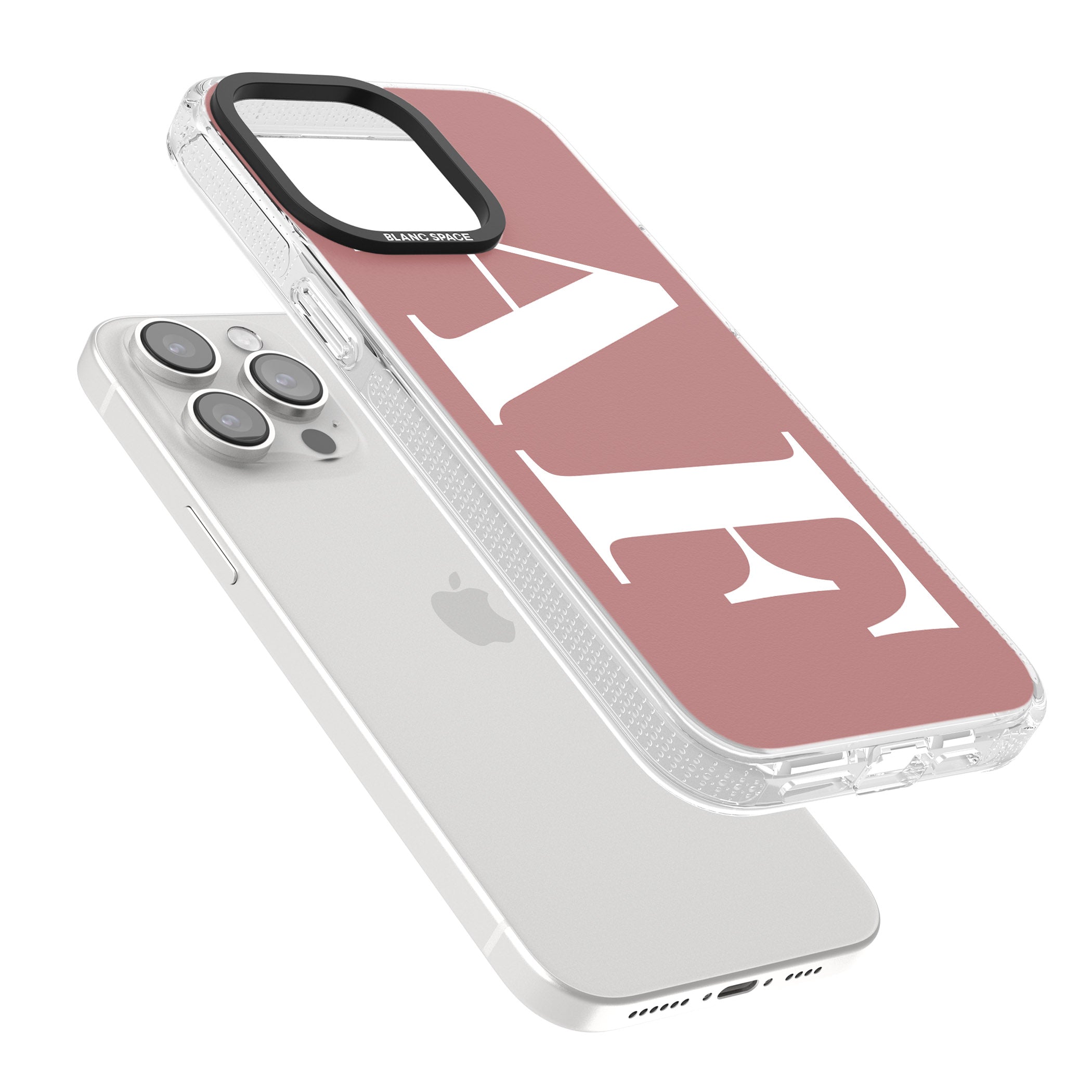 Personalised White & Rose Personalised iPhone 15 Pro Max / 15 Pro / 14 Pro Max / 14 Pro / 13 Pro Clear Case Impact Air - Blanc Space