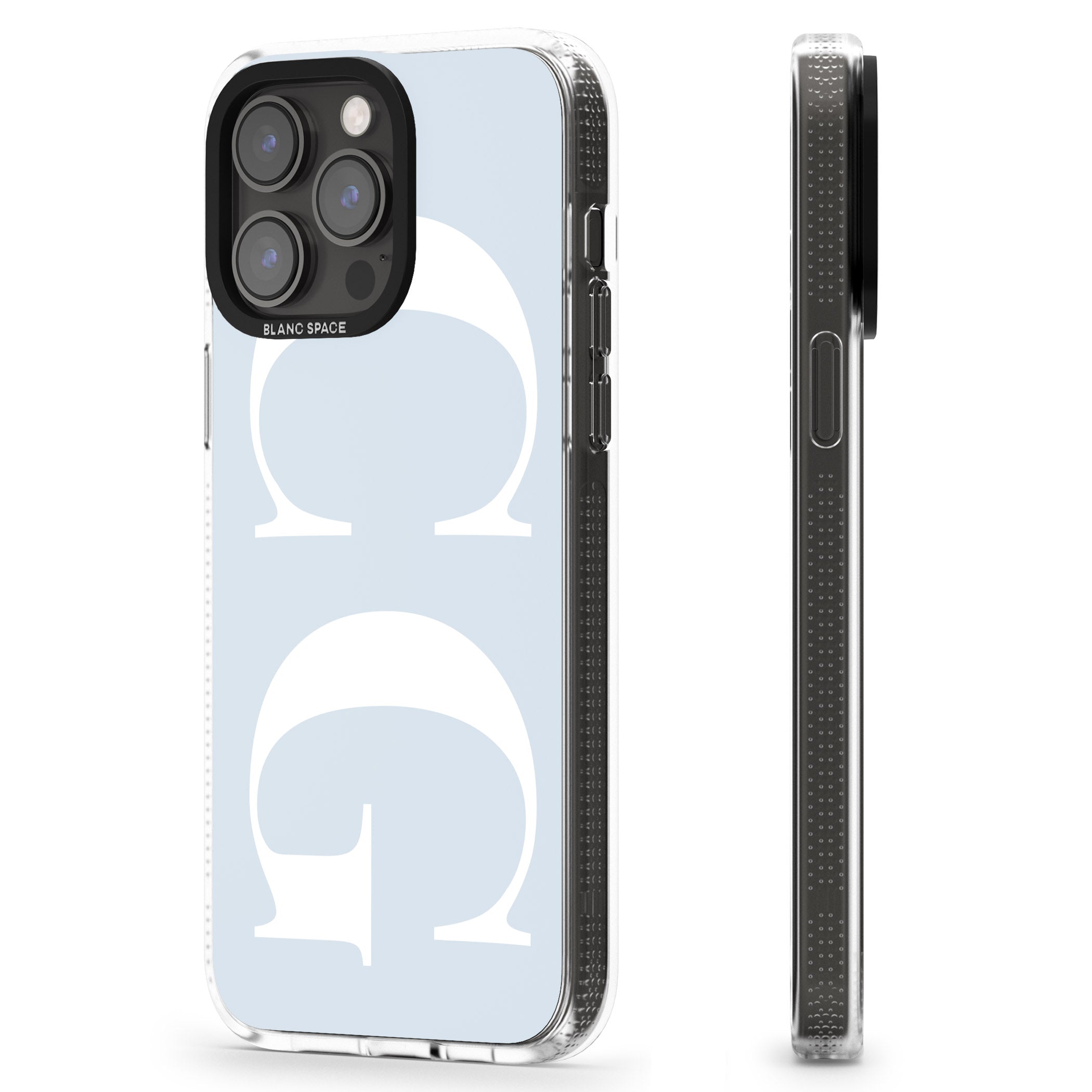 Personalised White & Blue Personalised iPhone 15 Pro Max / 15 Pro / 14 Pro Max / 14 Pro / 13 Pro Clear Case Impact Air - Blanc Space