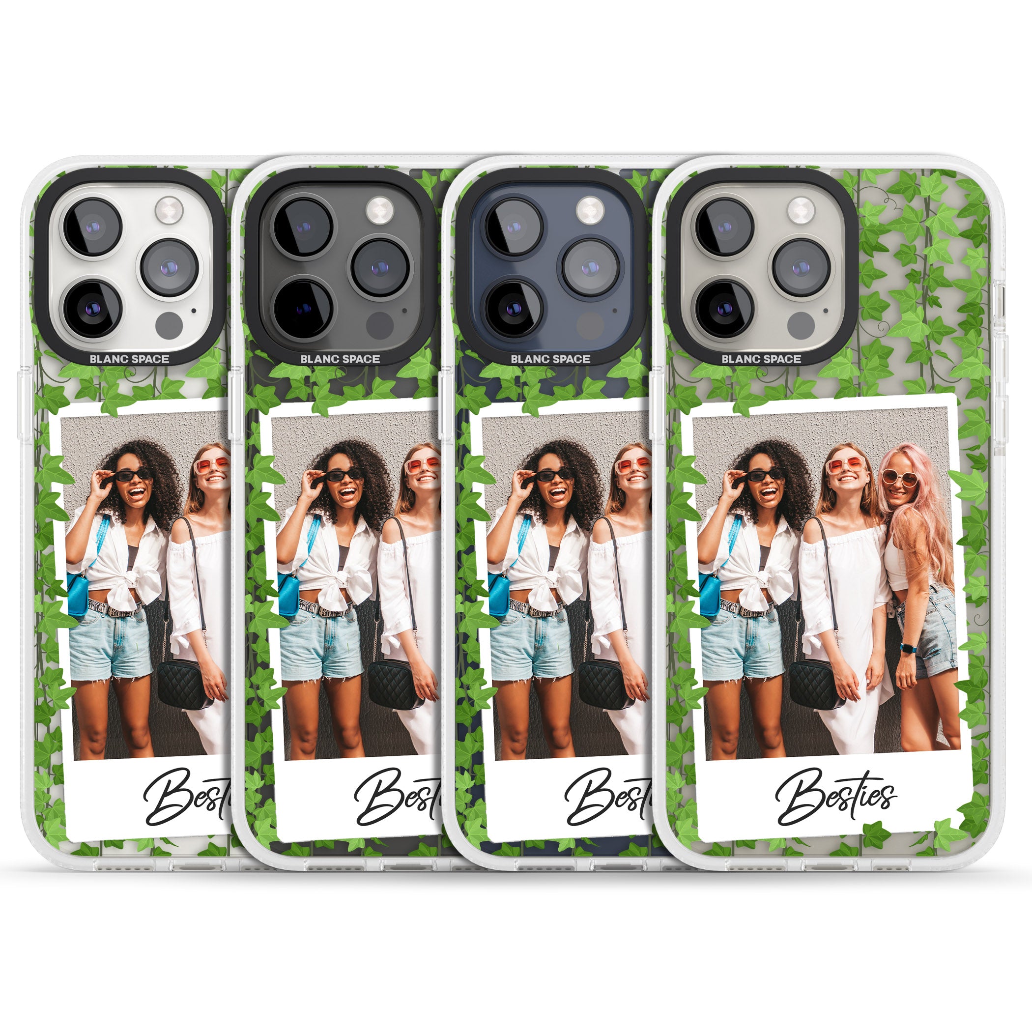 Personalised Ivy Vine Instant Photo iPhone 15 Pro Max / 15 Pro / 14 Pro Max / 14 Pro / 13 Pro Clear Case Impact Air - Blanc Space