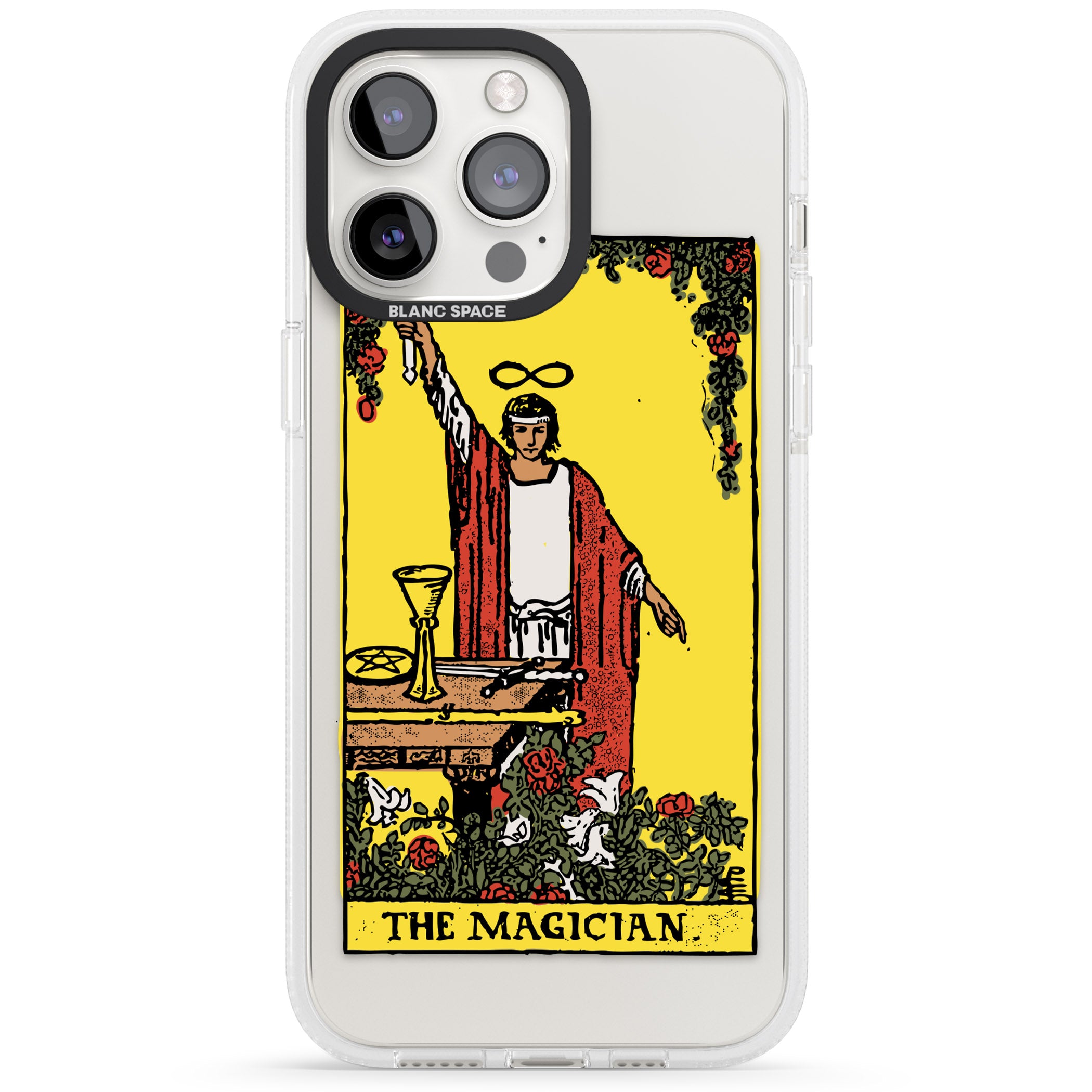 Personalised The Magician Tarot Card - Colour iPhone 15 Pro Max / 15 Pro / 14 Pro Max / 14 Pro / 13 Pro Clear Case Impact Air - Blanc Space