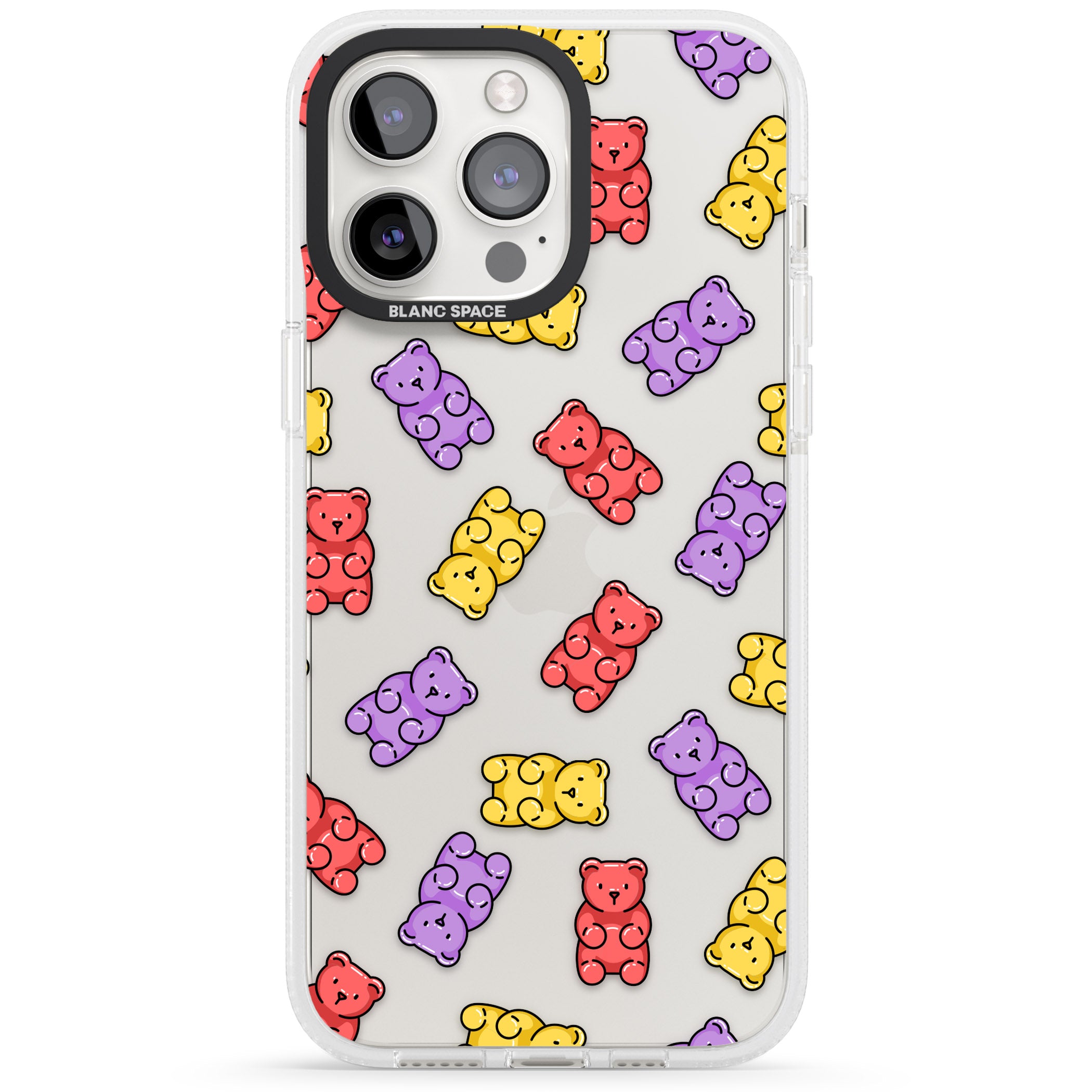 Gummy Bear Pattern iPhone 15 Pro Max / 15 Pro / 14 Pro Max / 14 Pro / 13 Pro Clear Case Impact Air - Blanc Space