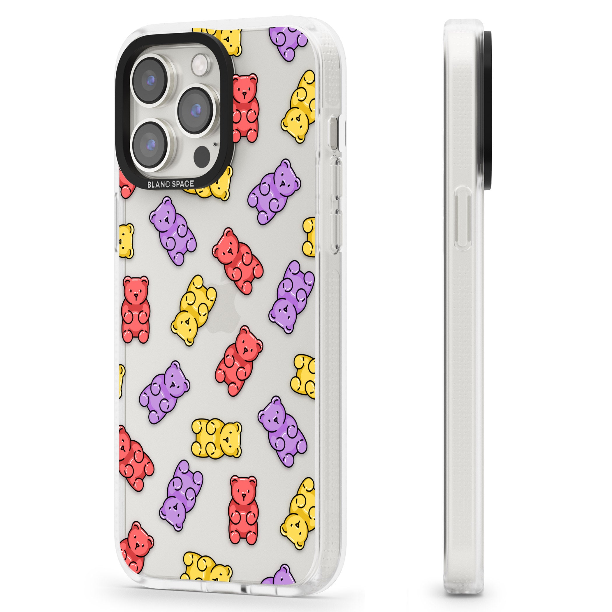 Gummy Bear Pattern iPhone 15 Pro Max / 15 Pro / 14 Pro Max / 14 Pro / 13 Pro Clear Case Impact Air - Blanc Space