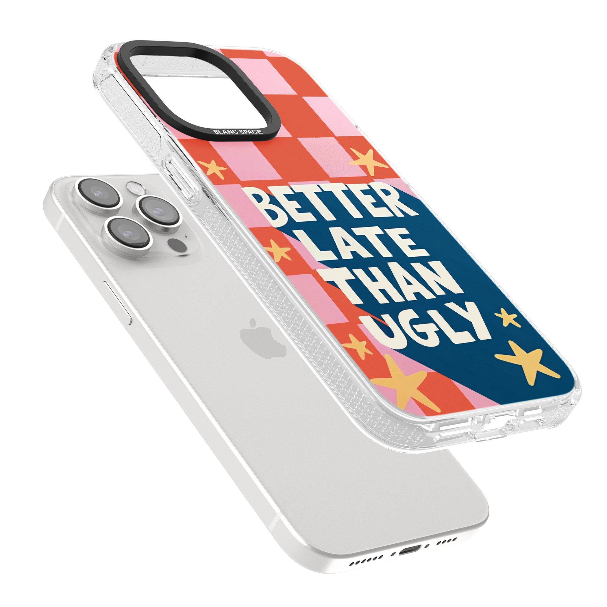 Better Late Than Ugly iPhone 15 Pro Max / 15 Pro / 14 Pro Max / 14 Pro / 13 Pro Clear Case Impact Air - Blanc Space