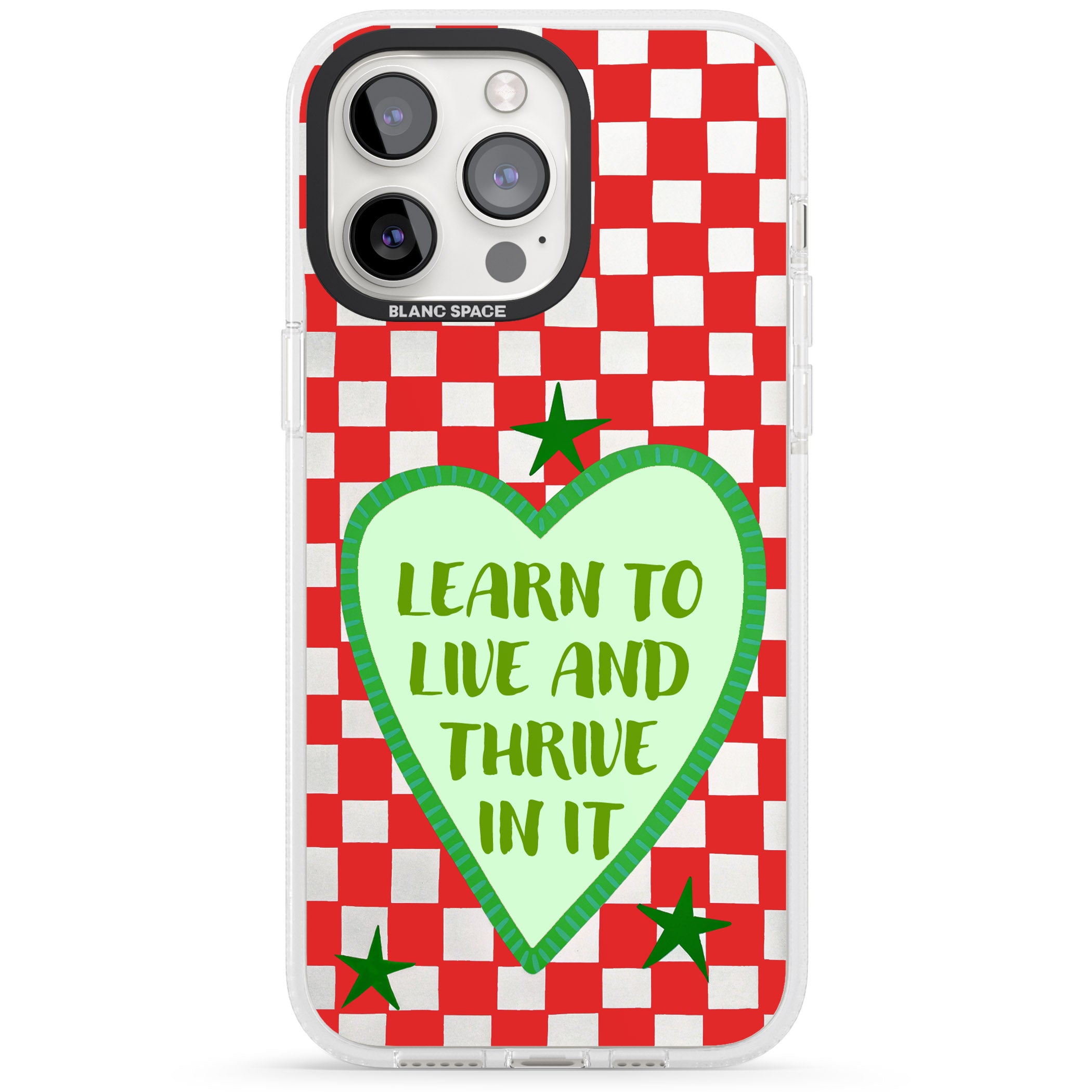 Learn To Live iPhone 15 Pro Max / 15 Pro / 14 Pro Max / 14 Pro / 13 Pro Clear Case Impact Air - Blanc Space