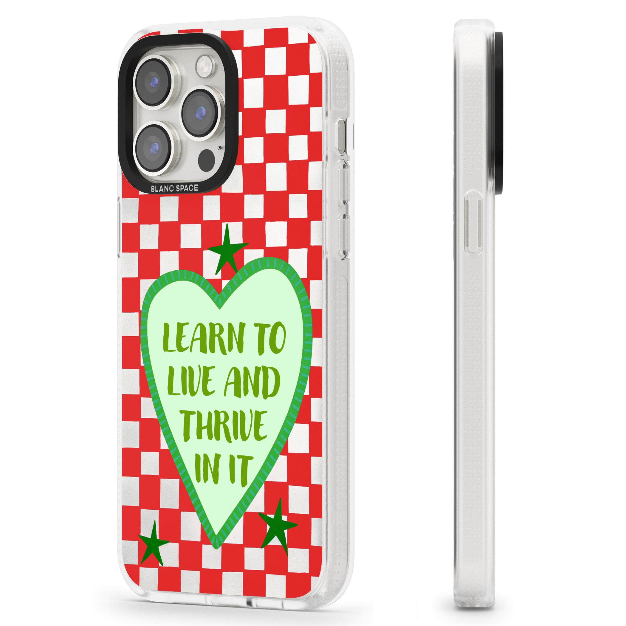 Learn To Live iPhone 15 Pro Max / 15 Pro / 14 Pro Max / 14 Pro / 13 Pro Clear Case Impact Air - Blanc Space