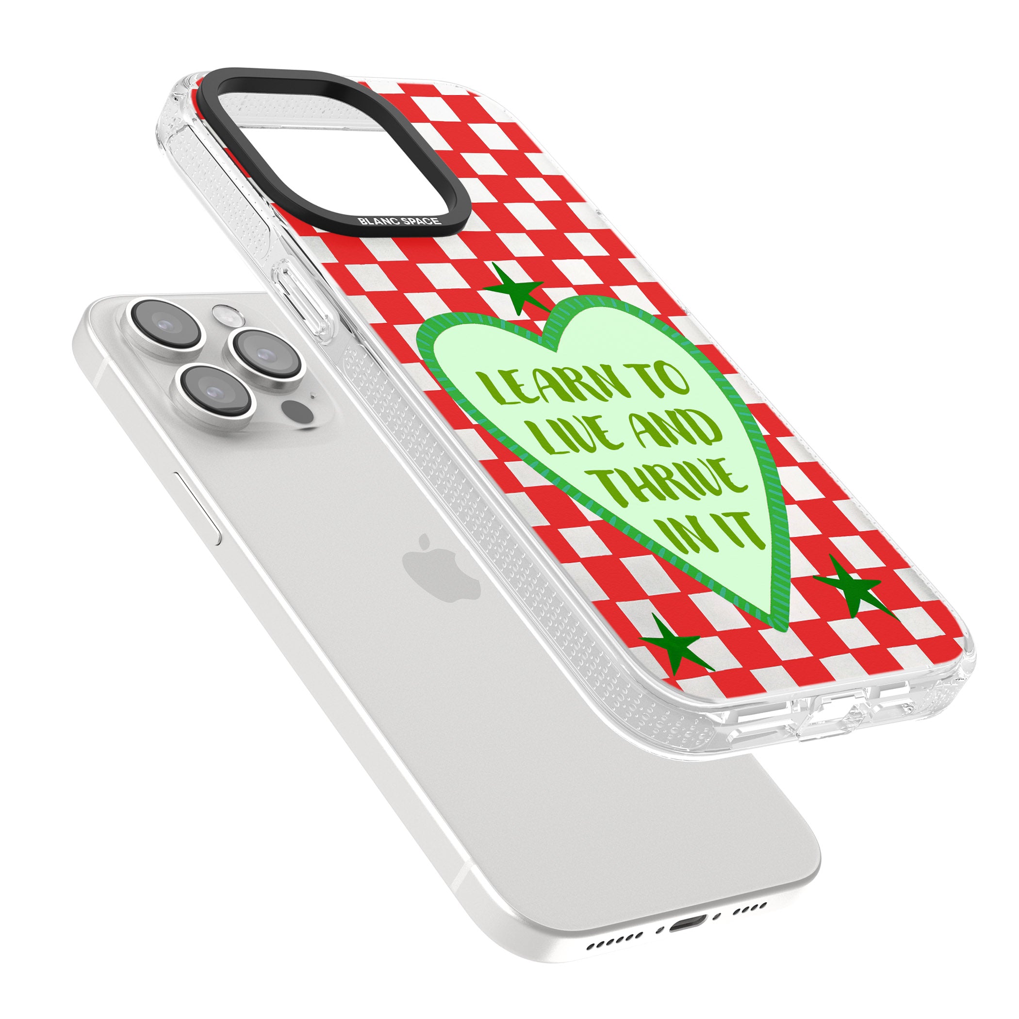 Learn To Live iPhone 15 Pro Max / 15 Pro / 14 Pro Max / 14 Pro / 13 Pro Clear Case Impact Air - Blanc Space