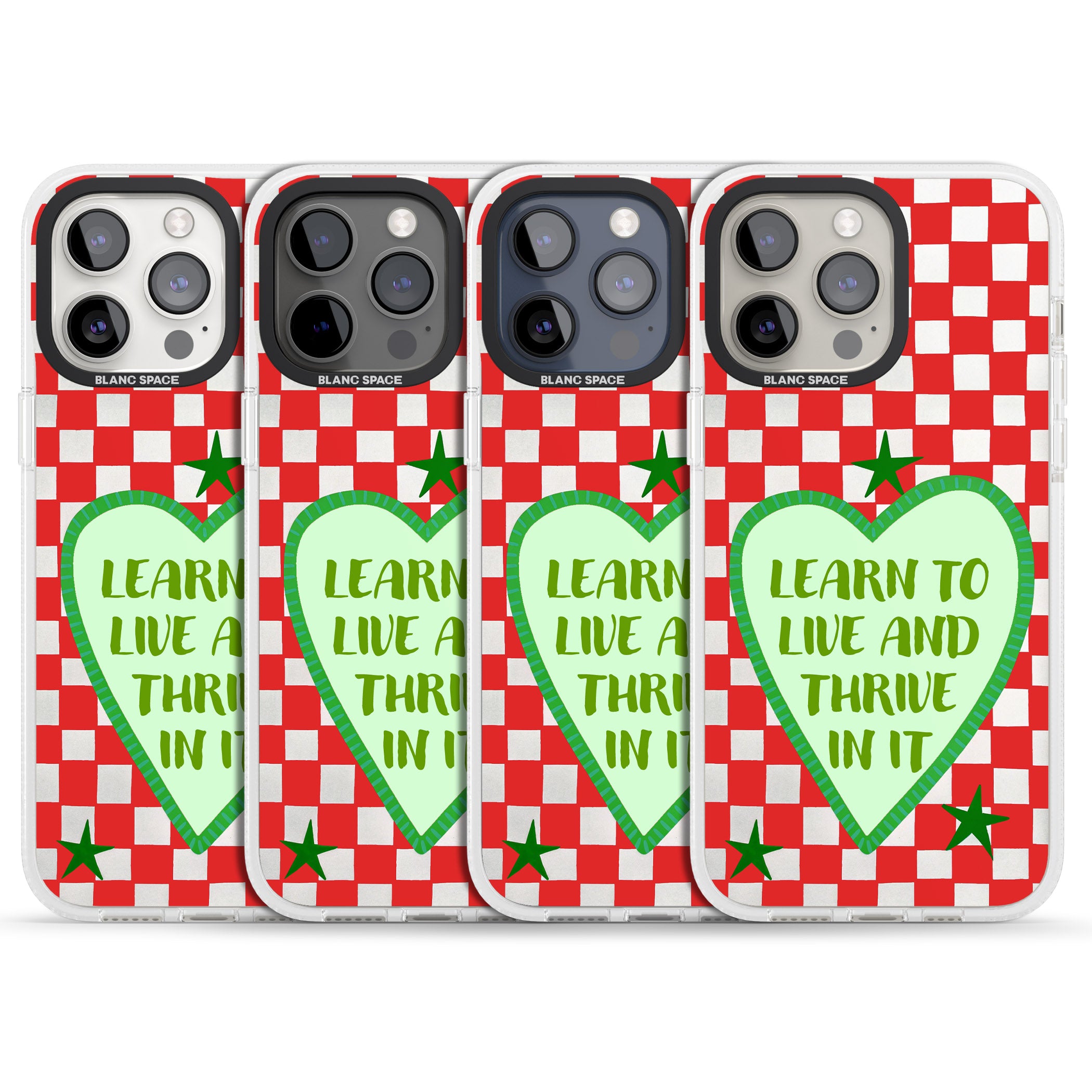 Learn To Live iPhone 15 Pro Max / 15 Pro / 14 Pro Max / 14 Pro / 13 Pro Clear Case Impact Air - Blanc Space