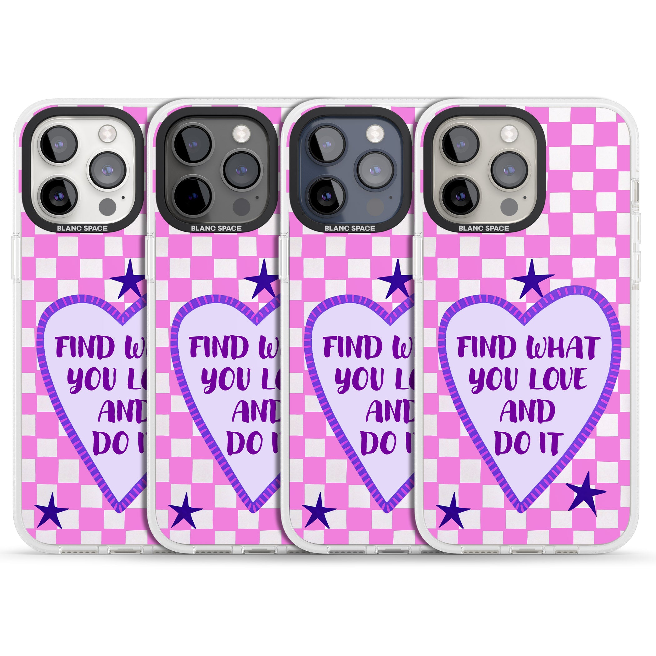 Find What You Love iPhone 15 Pro Max / 15 Pro / 14 Pro Max / 14 Pro / 13 Pro Clear Case Impact Air - Blanc Space