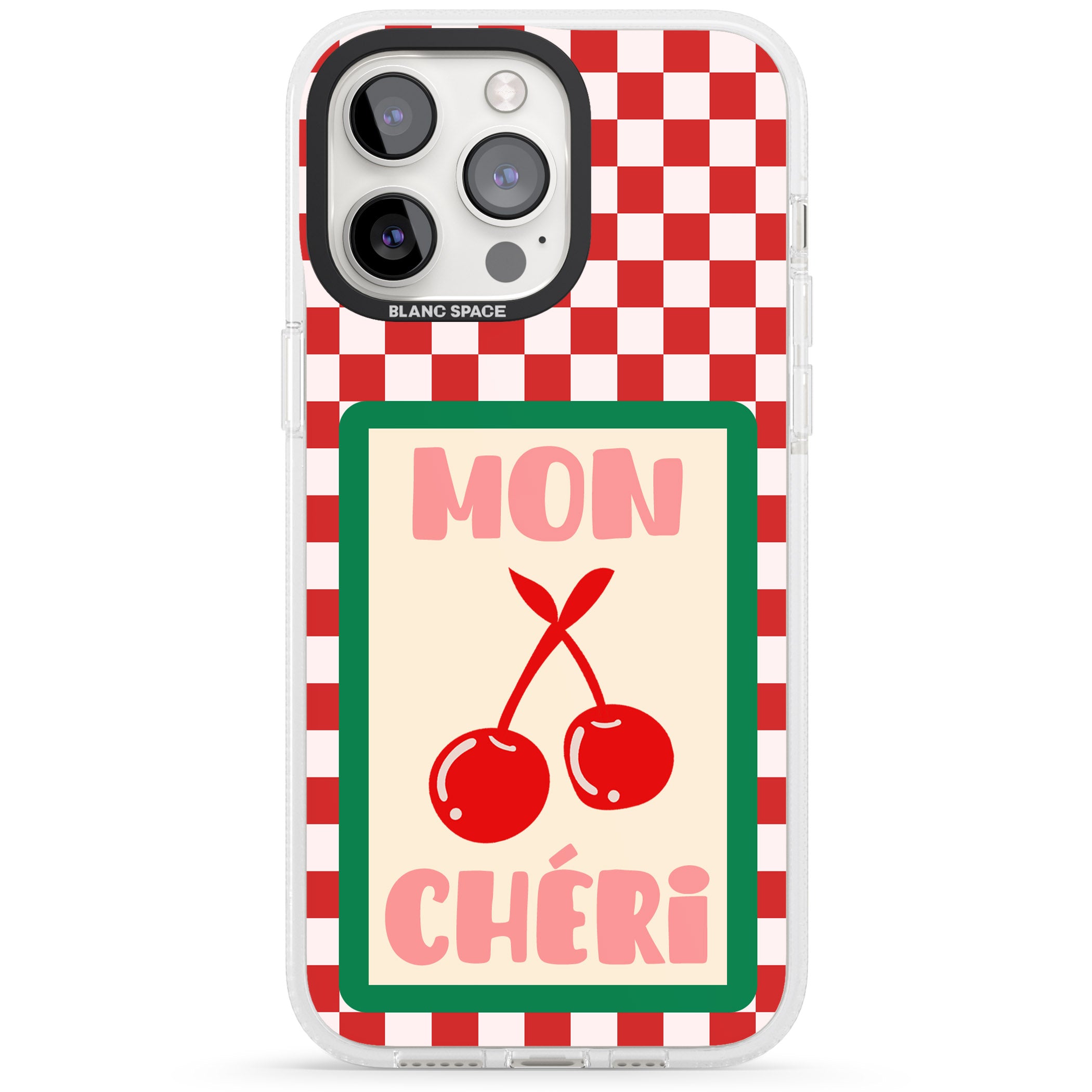 Mon Cheri iPhone 15 Pro Max / 15 Pro / 14 Pro Max / 14 Pro / 13 Pro Clear Case Impact Air - Blanc Space