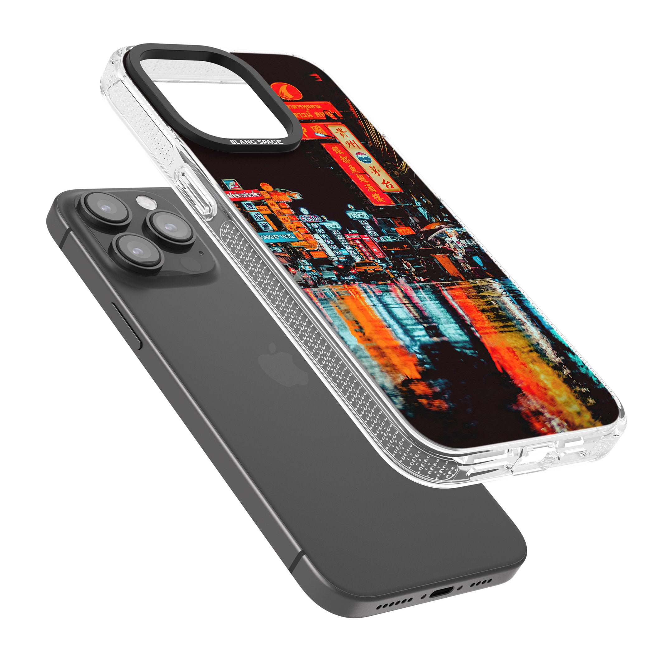 Neon City iPhone 15 Pro Max / 15 Pro / 14 Pro Max / 14 Pro / 13 Pro Clear Case Impact Air - Blanc Space