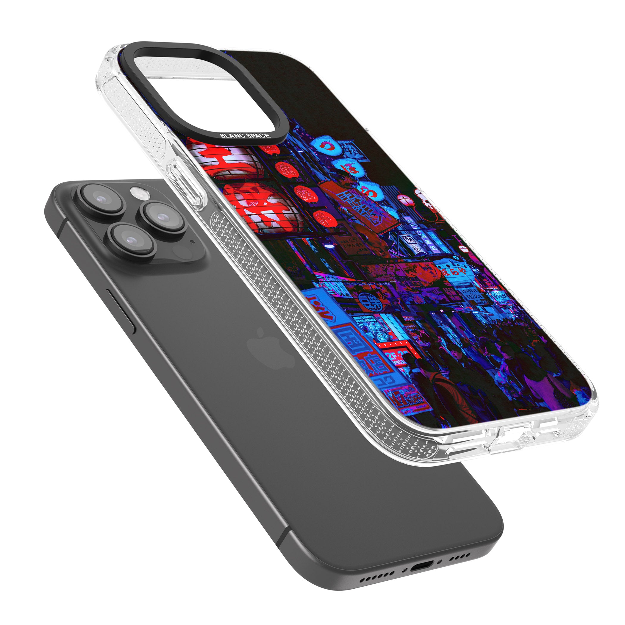 Red & Turquoise - Neon Cities Photographs iPhone 15 Pro Max / 15 Pro / 14 Pro Max / 14 Pro / 13 Pro Clear Case Impact Air - Blanc Space