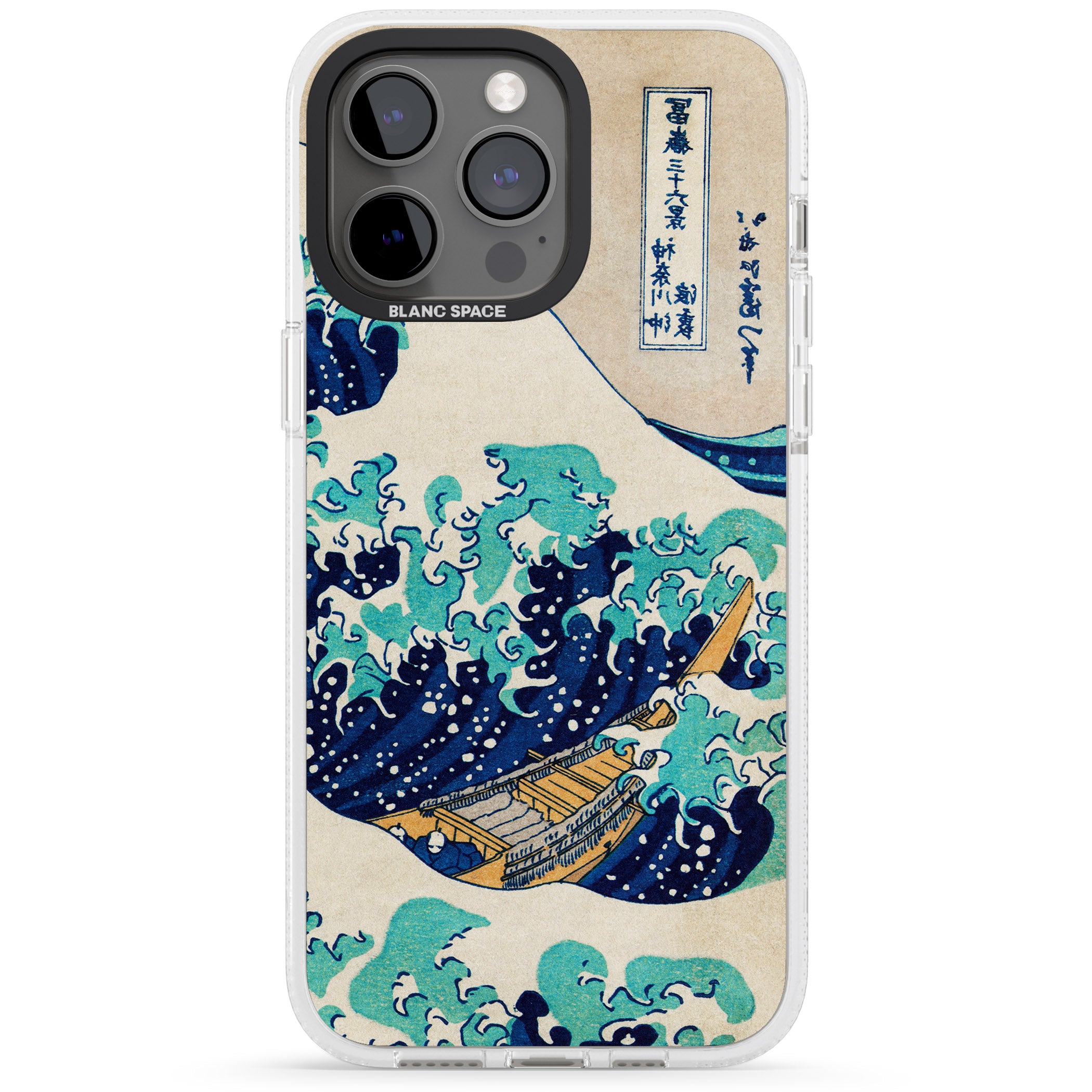 The Great Wave by Katsushika Hokusai iPhone 15 Pro Max / 15 Pro / 14 Pro Max / 14 Pro / 13 Pro Clear Case Impact Air - Blanc Space