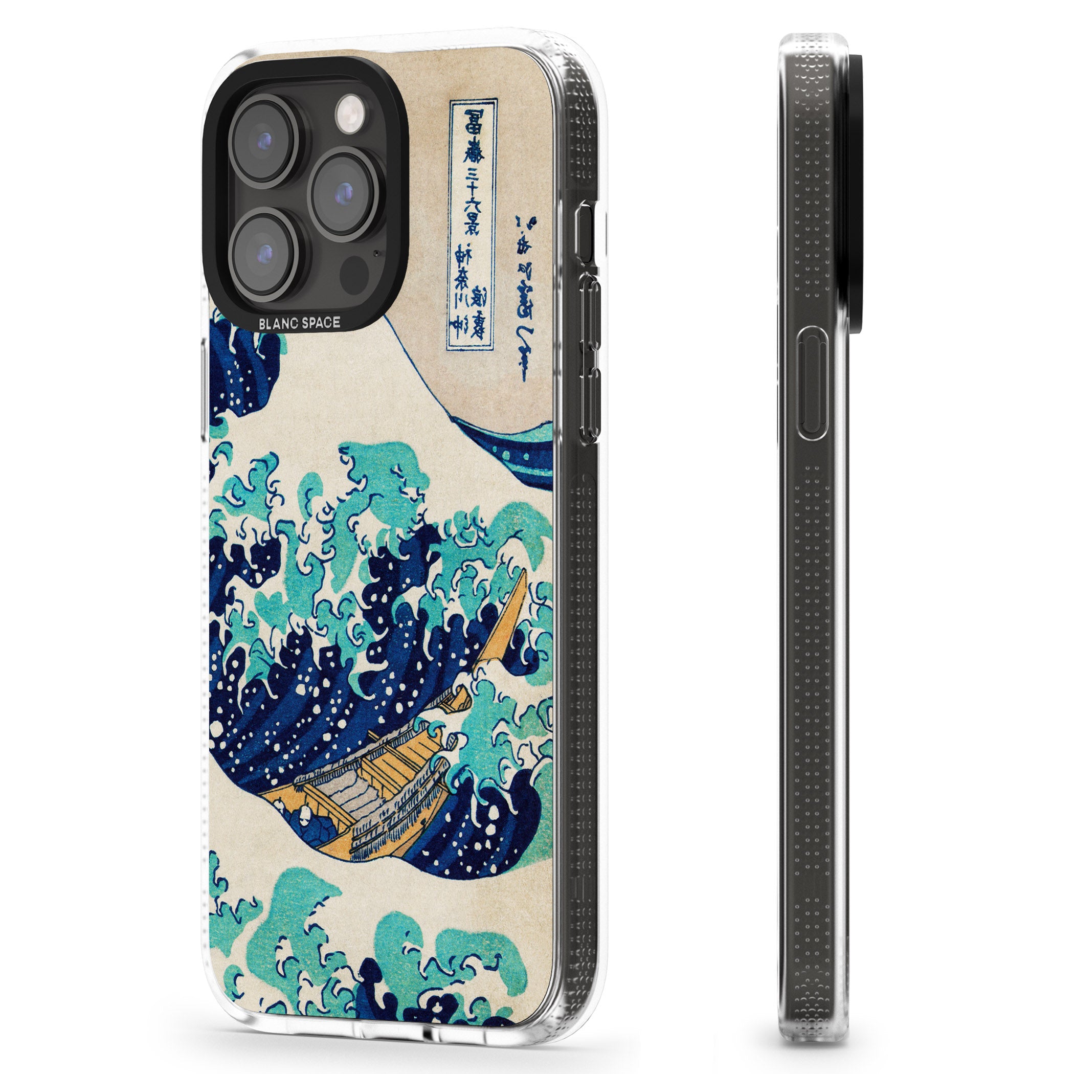 The Great Wave by Katsushika Hokusai iPhone 15 Pro Max / 15 Pro / 14 Pro Max / 14 Pro / 13 Pro Clear Case Impact Air - Blanc Space