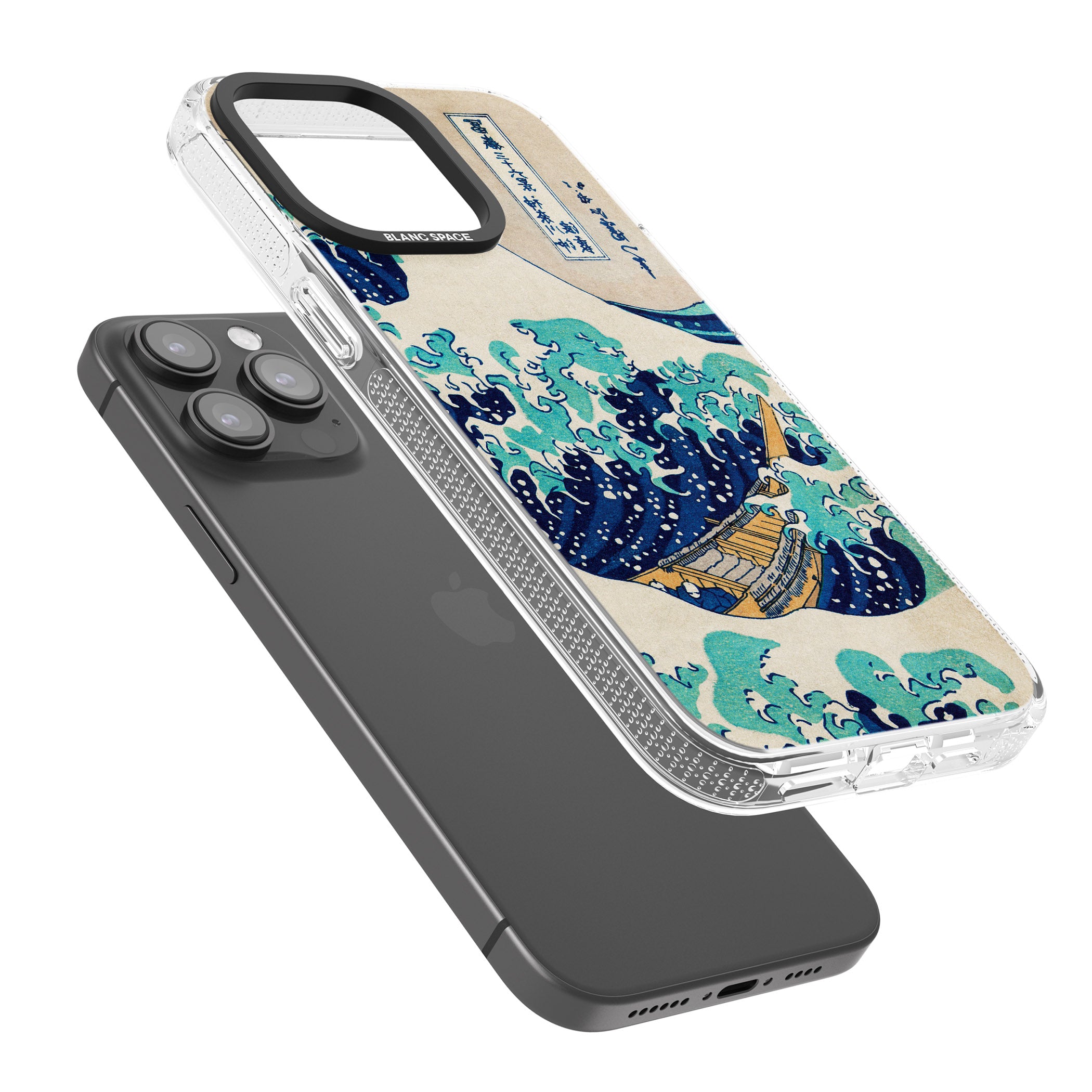 The Great Wave by Katsushika Hokusai iPhone 15 Pro Max / 15 Pro / 14 Pro Max / 14 Pro / 13 Pro Clear Case Impact Air - Blanc Space