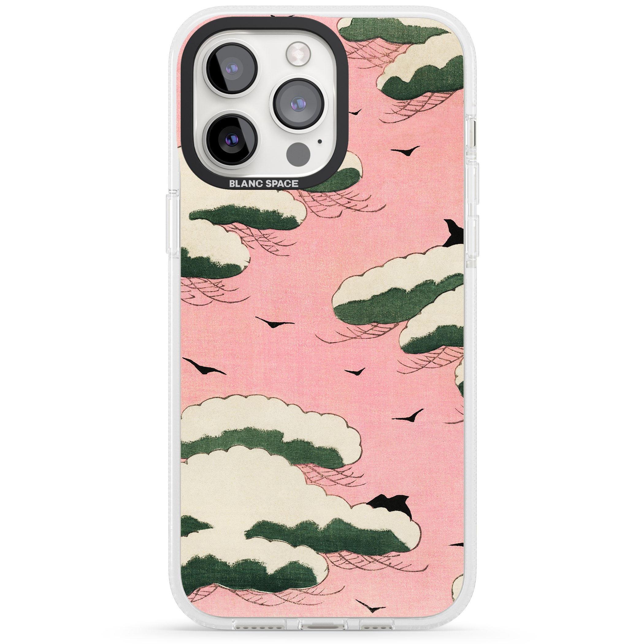 Japanese Pink Sky by Watanabe Seitei iPhone 15 Pro Max / 15 Pro / 14 Pro Max / 14 Pro / 13 Pro Clear Case Impact Air - Blanc Space