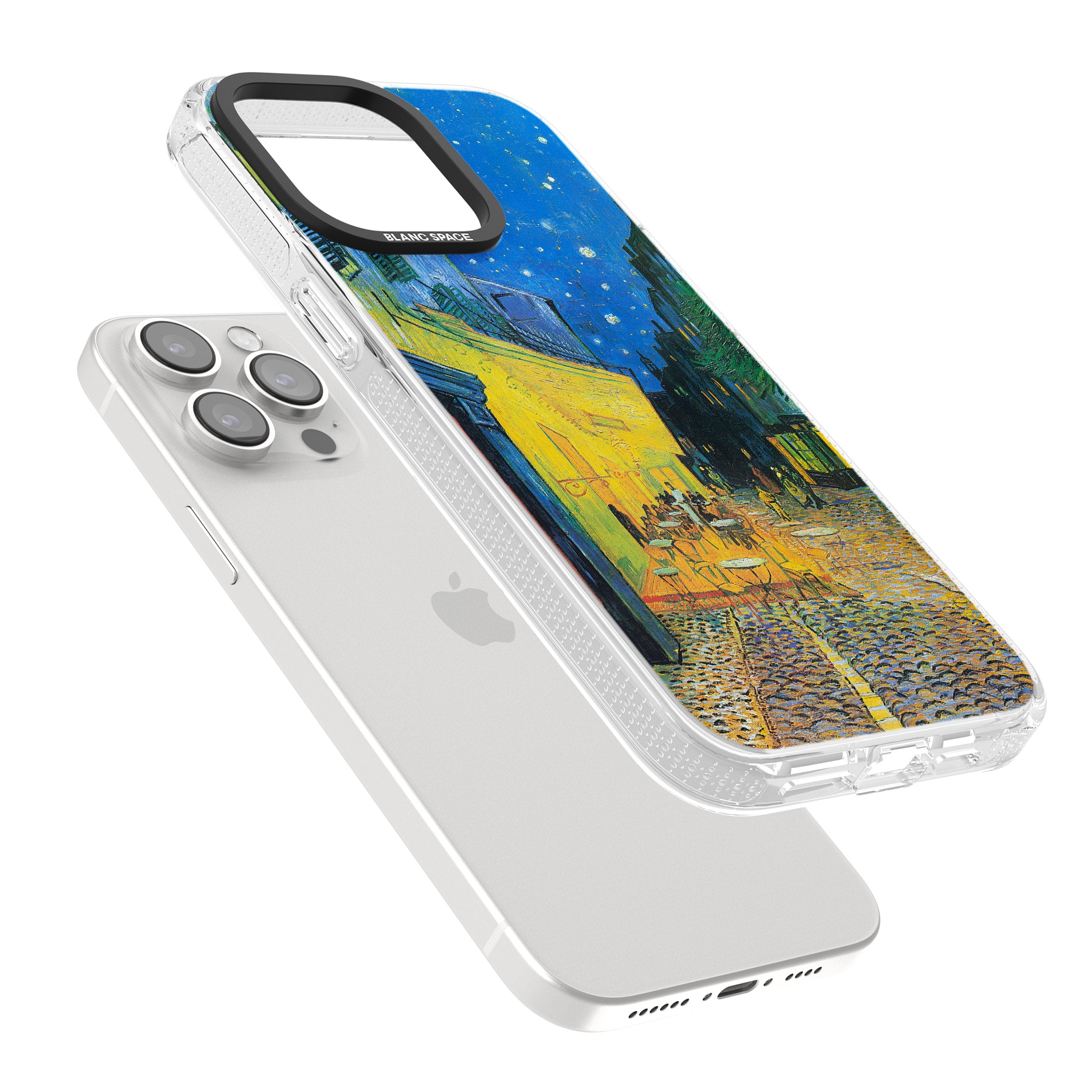 Café Terrace at Night iPhone 15 Pro Max / 15 Pro / 14 Pro Max / 14 Pro / 13 Pro Clear Case Impact Air - Blanc Space