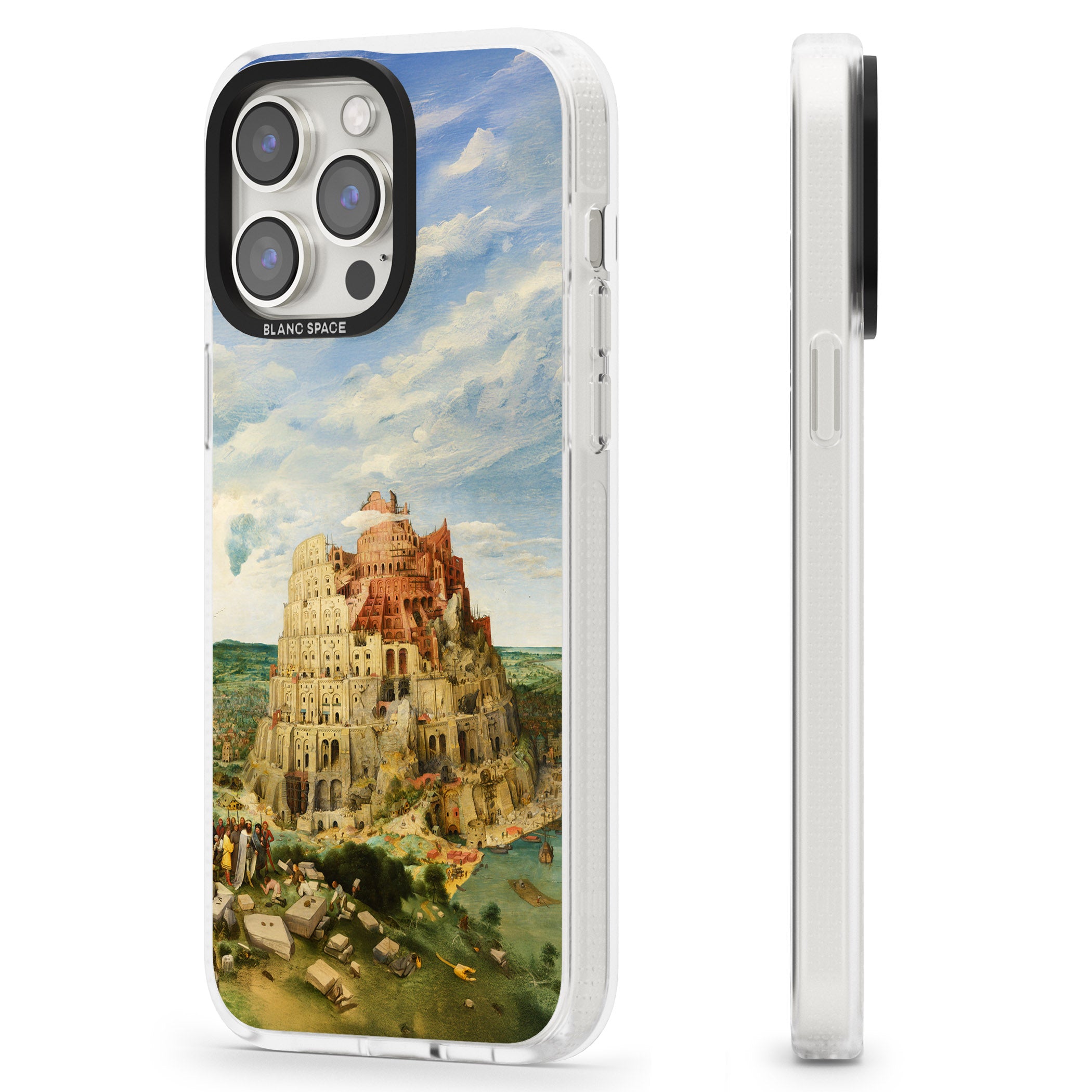 Tower of Babel iPhone 15 Pro Max / 15 Pro / 14 Pro Max / 14 Pro / 13 Pro Clear Case Impact Air - Blanc Space