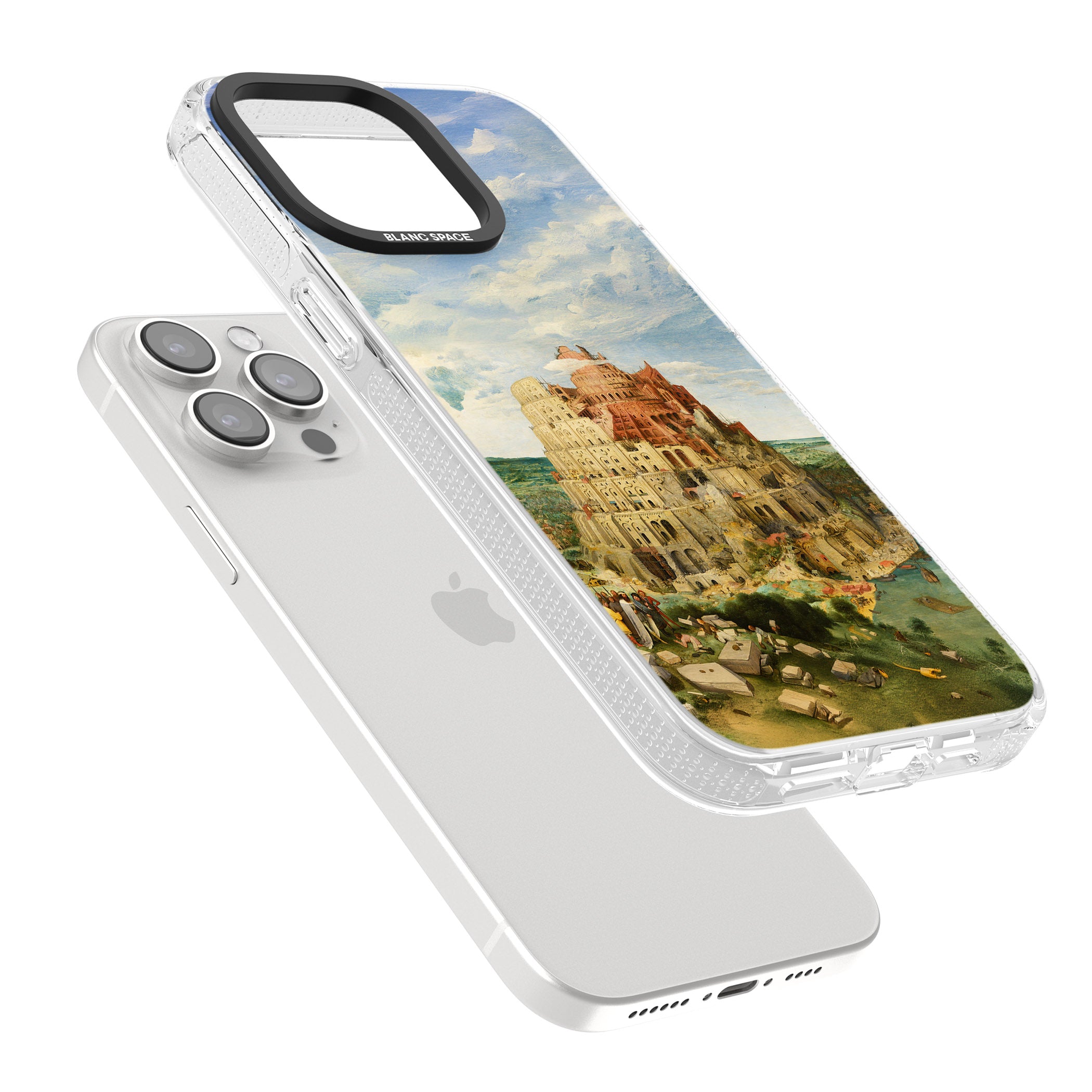 Tower of Babel iPhone 15 Pro Max / 15 Pro / 14 Pro Max / 14 Pro / 13 Pro Clear Case Impact Air - Blanc Space