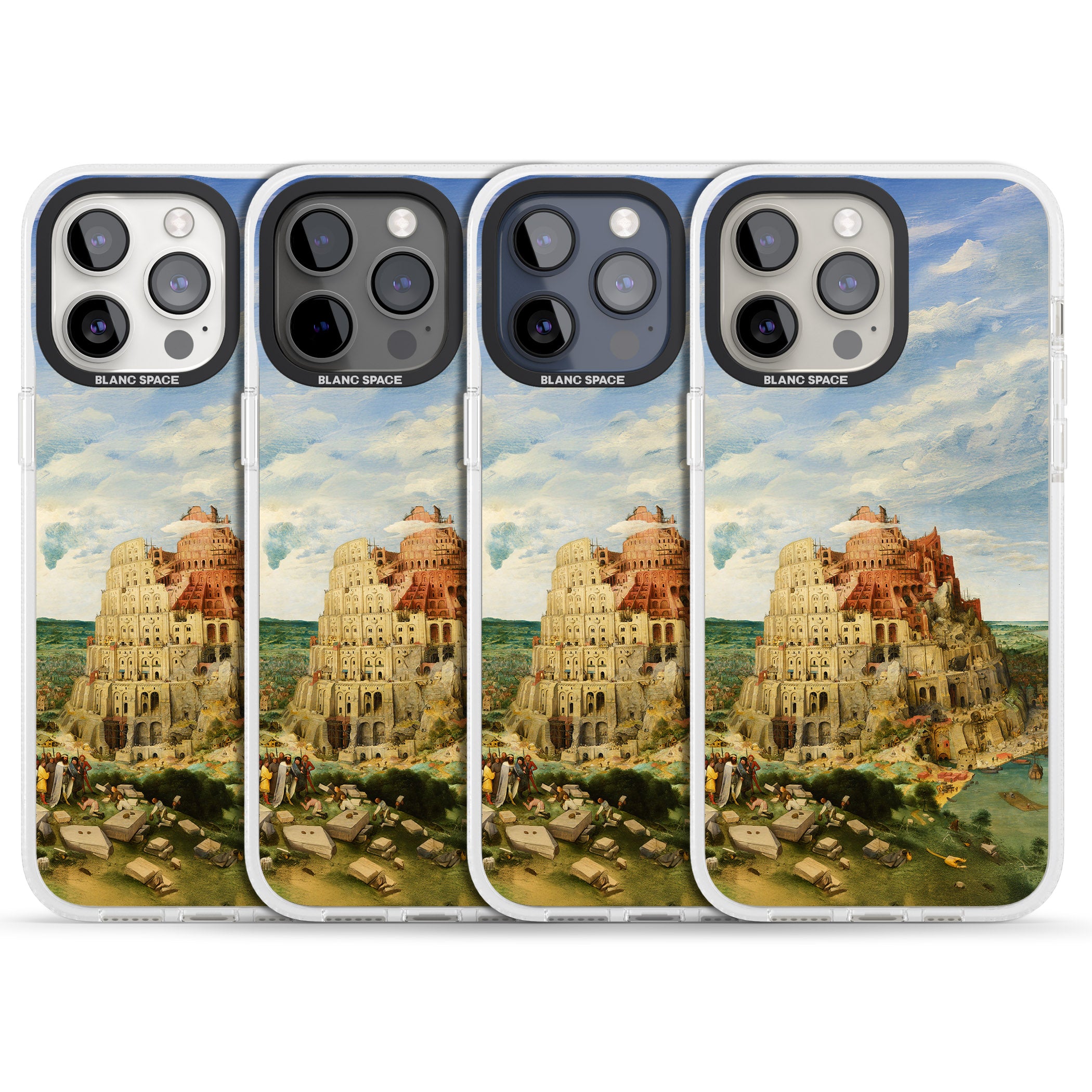 Tower of Babel iPhone 15 Pro Max / 15 Pro / 14 Pro Max / 14 Pro / 13 Pro Clear Case Impact Air - Blanc Space